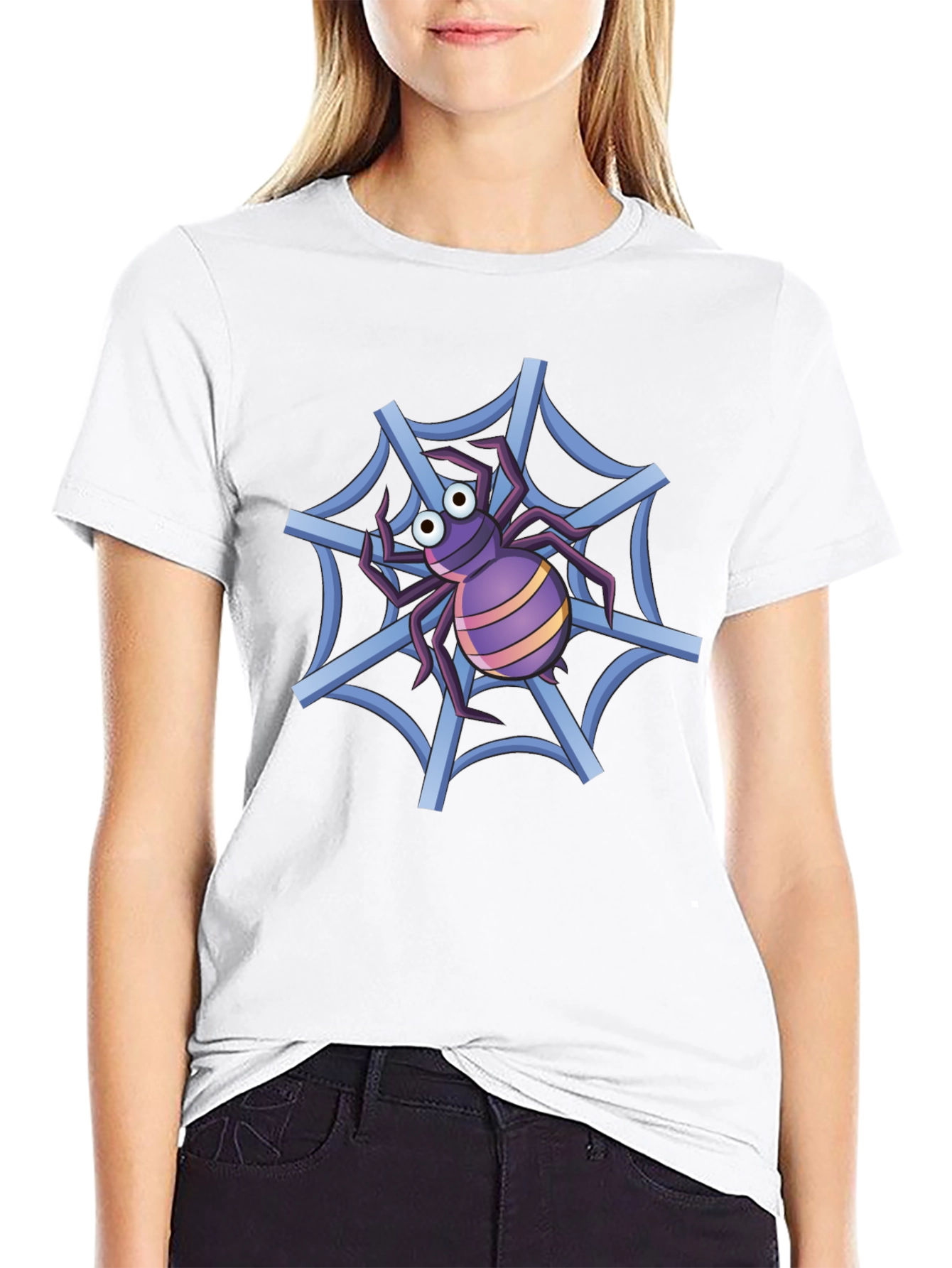 Spider Web T-Shirt - Cartoon Graphic Tee