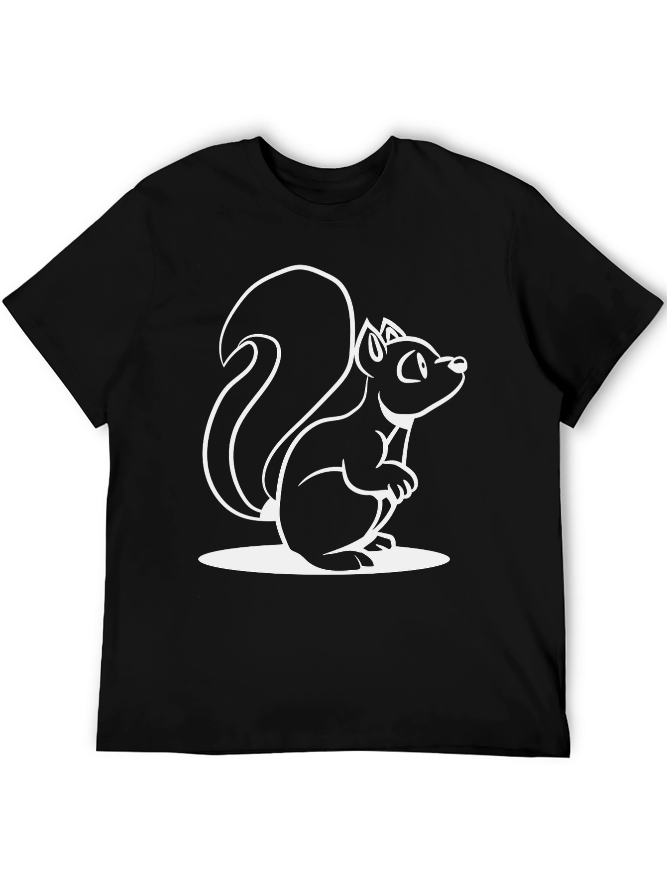 Squirrel Graphic Tee - Black Cotton Blend T-Shirt