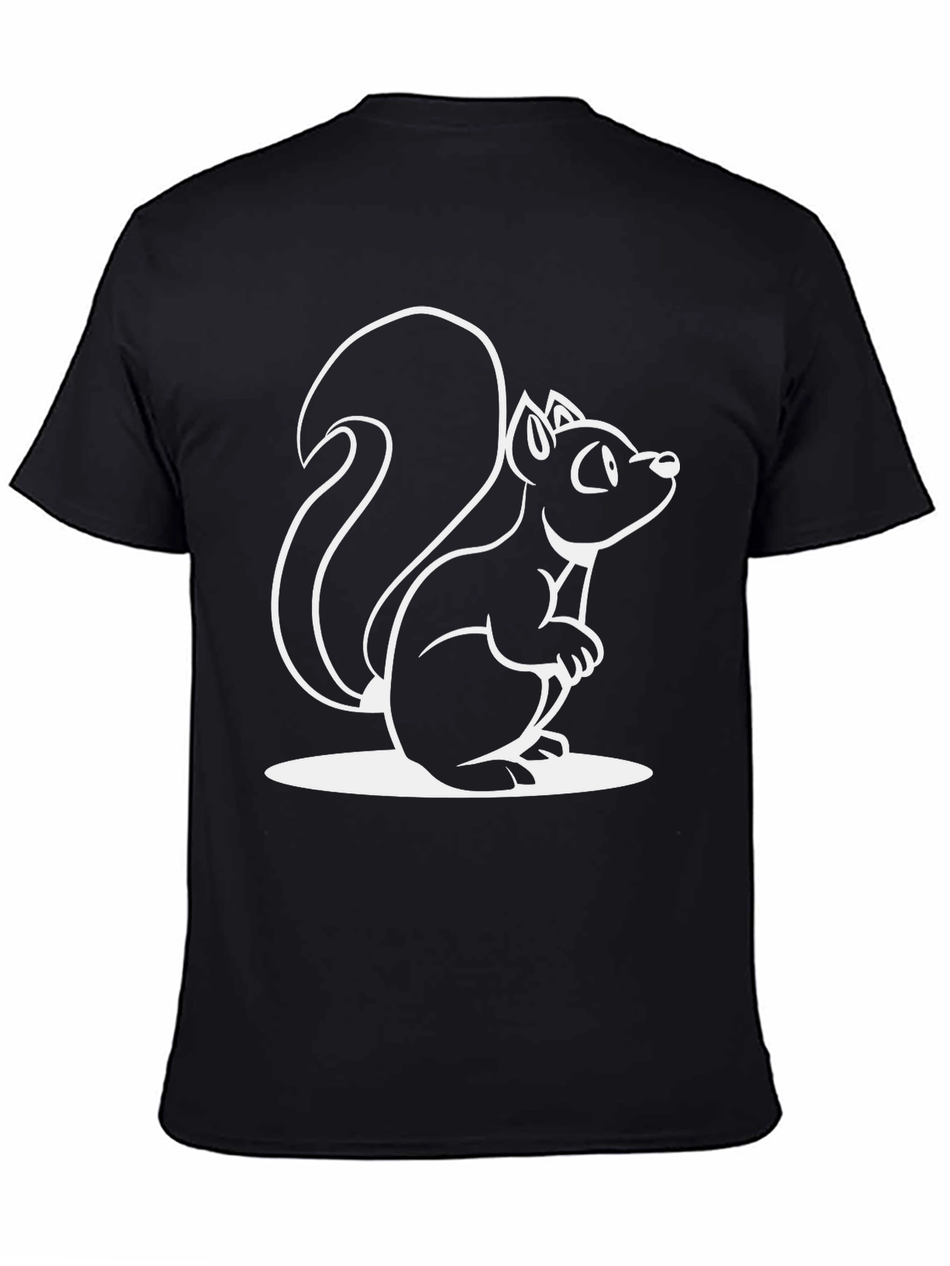 Squirrel Graphic Tee - Black Cotton Blend T-Shirt
