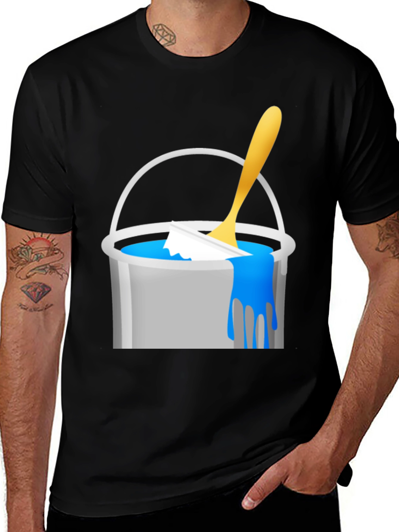 Paint Bucket Graphic Tee - Unique Design Casual Style