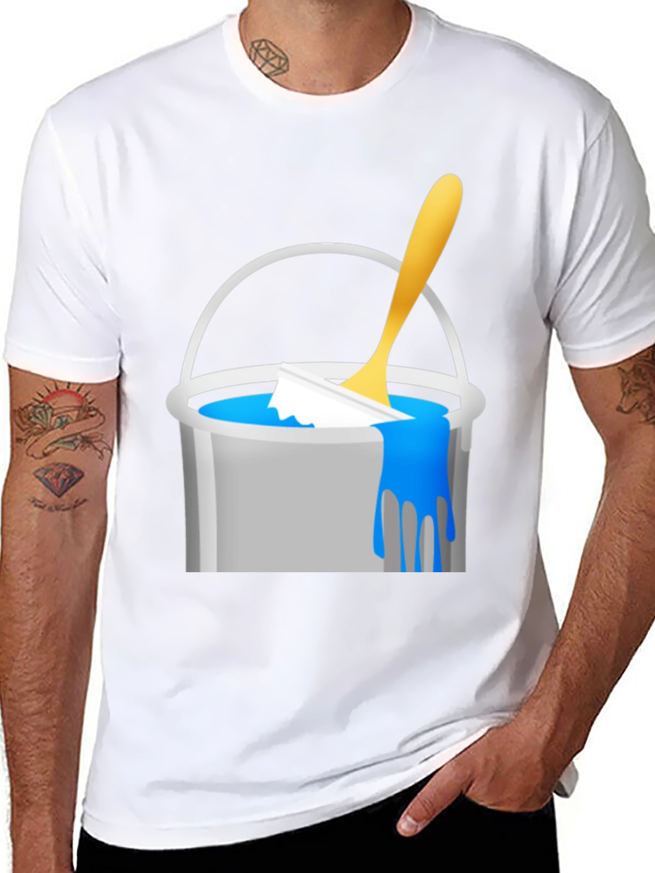 Paint Bucket Graphic Tee - Unique Design Casual Style