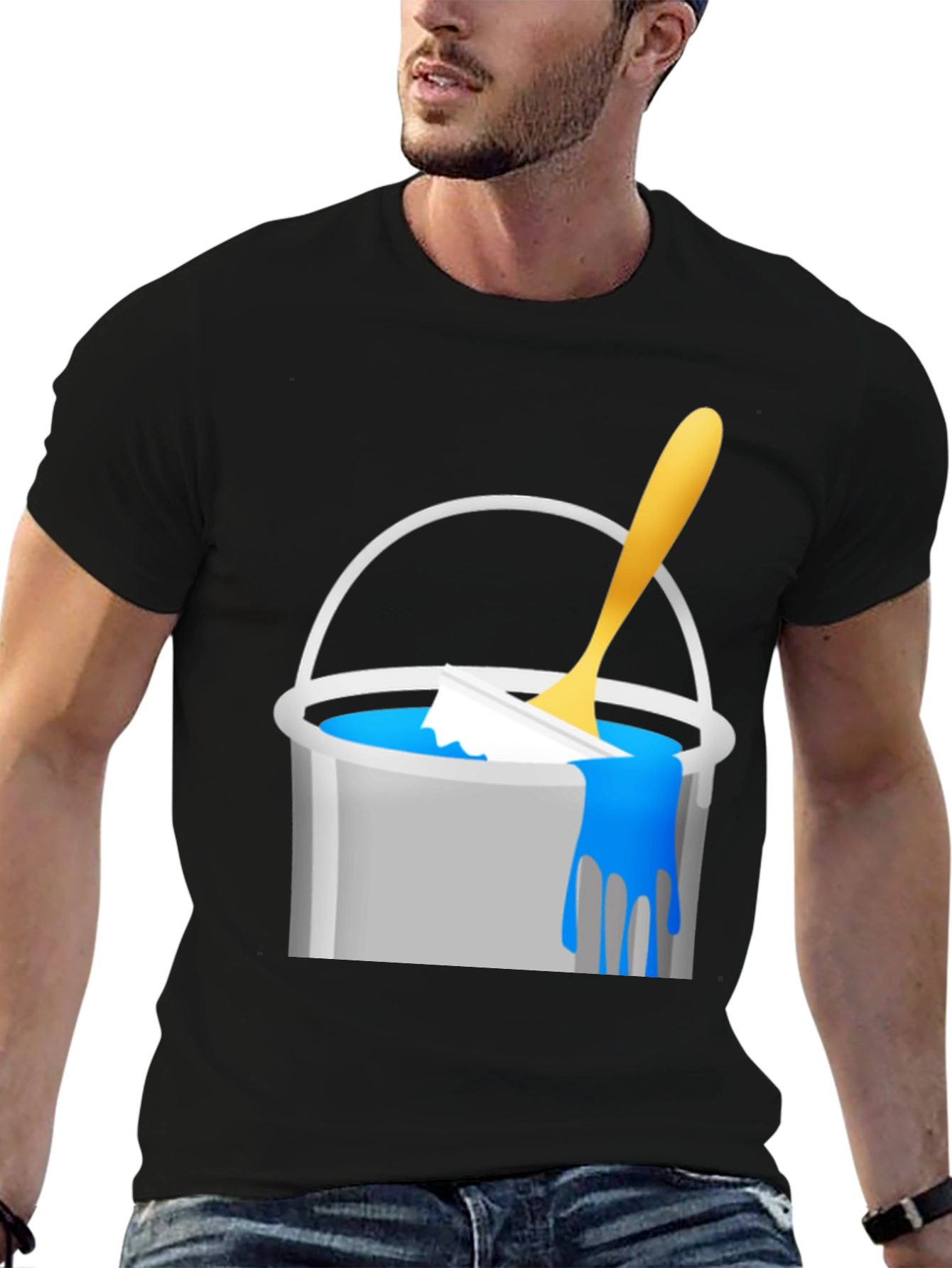 Paint Bucket Graphic Tee - Unique Design Casual Style