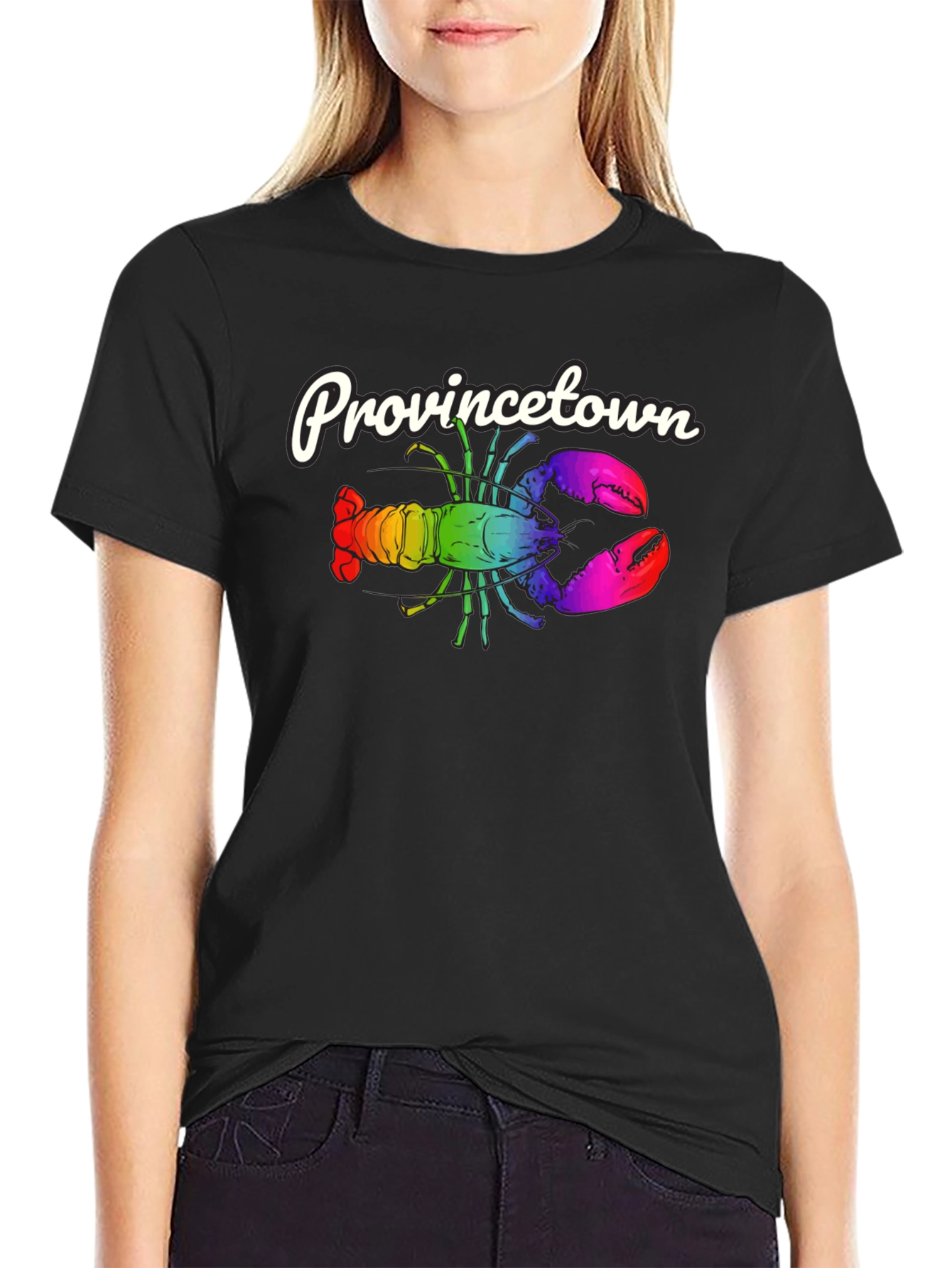 Provincetown Rainbow Lobster Graphic Tee