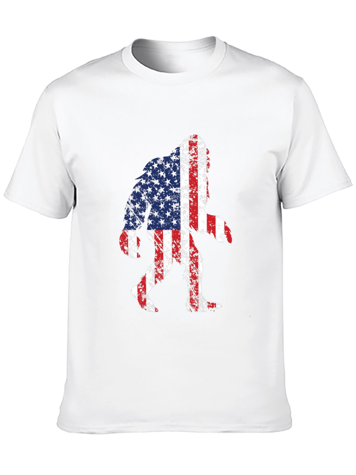 American Flag Bigfoot T-Shirt - Patriotic Sasquatch Tee
