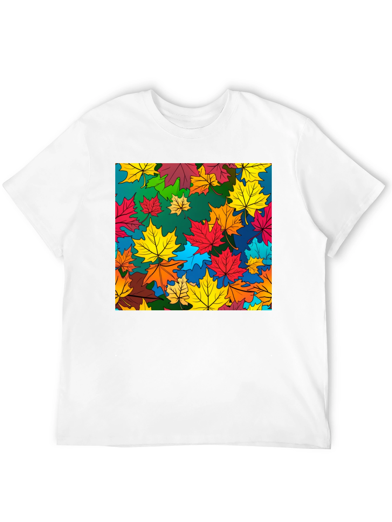 Autumn Leaves Graphic Tee - Stylish Nature Design