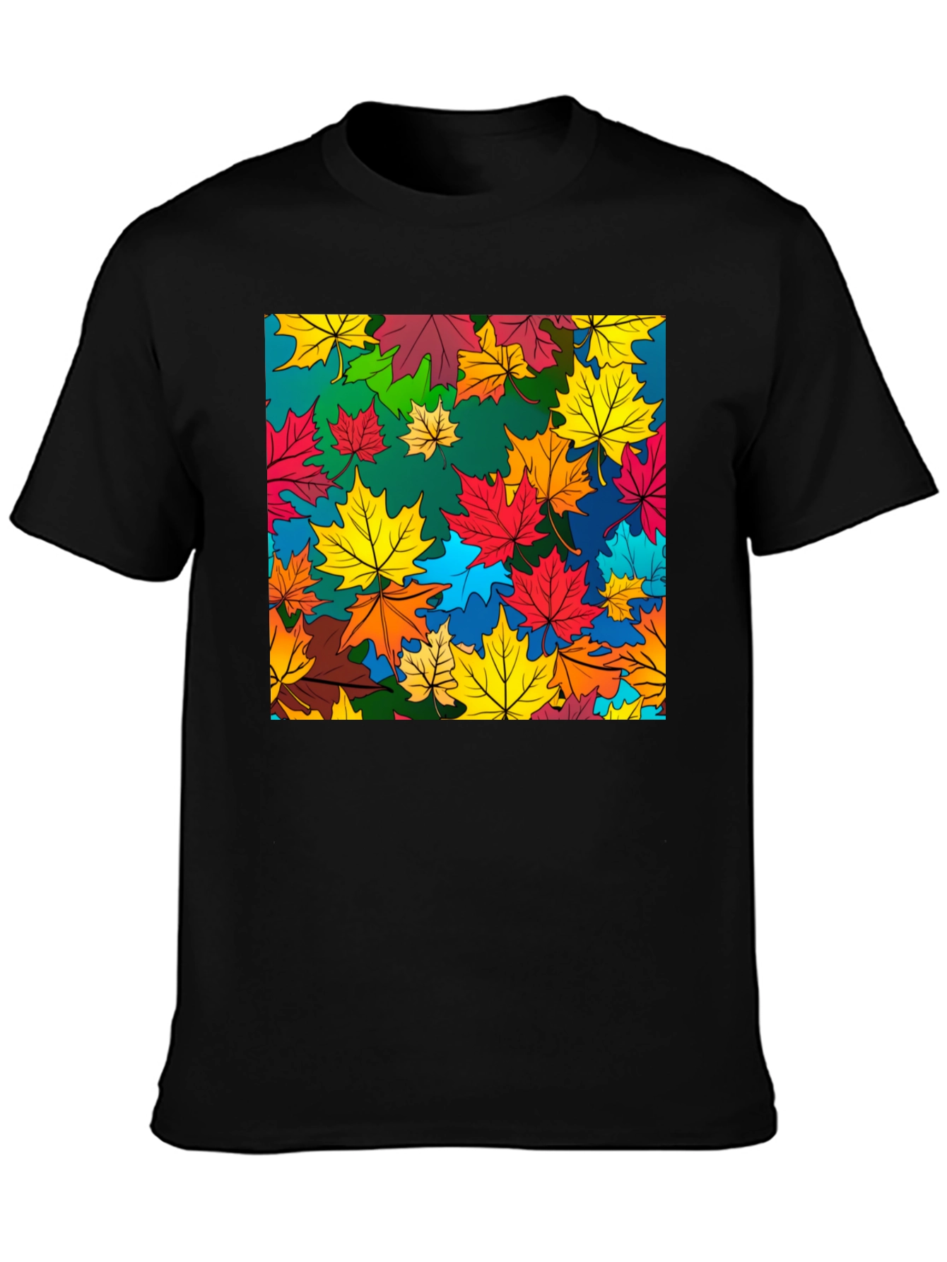 Autumn Leaves Graphic Tee - Stylish Nature Design