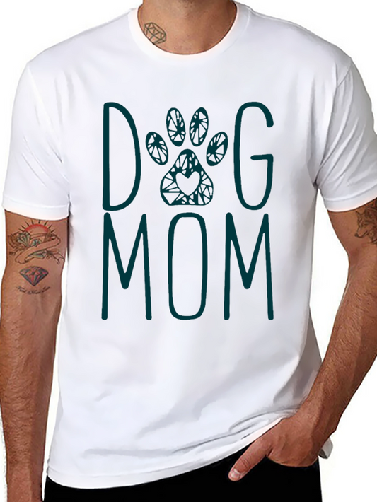 Dog Mom Graphic Tee - Teal Print
