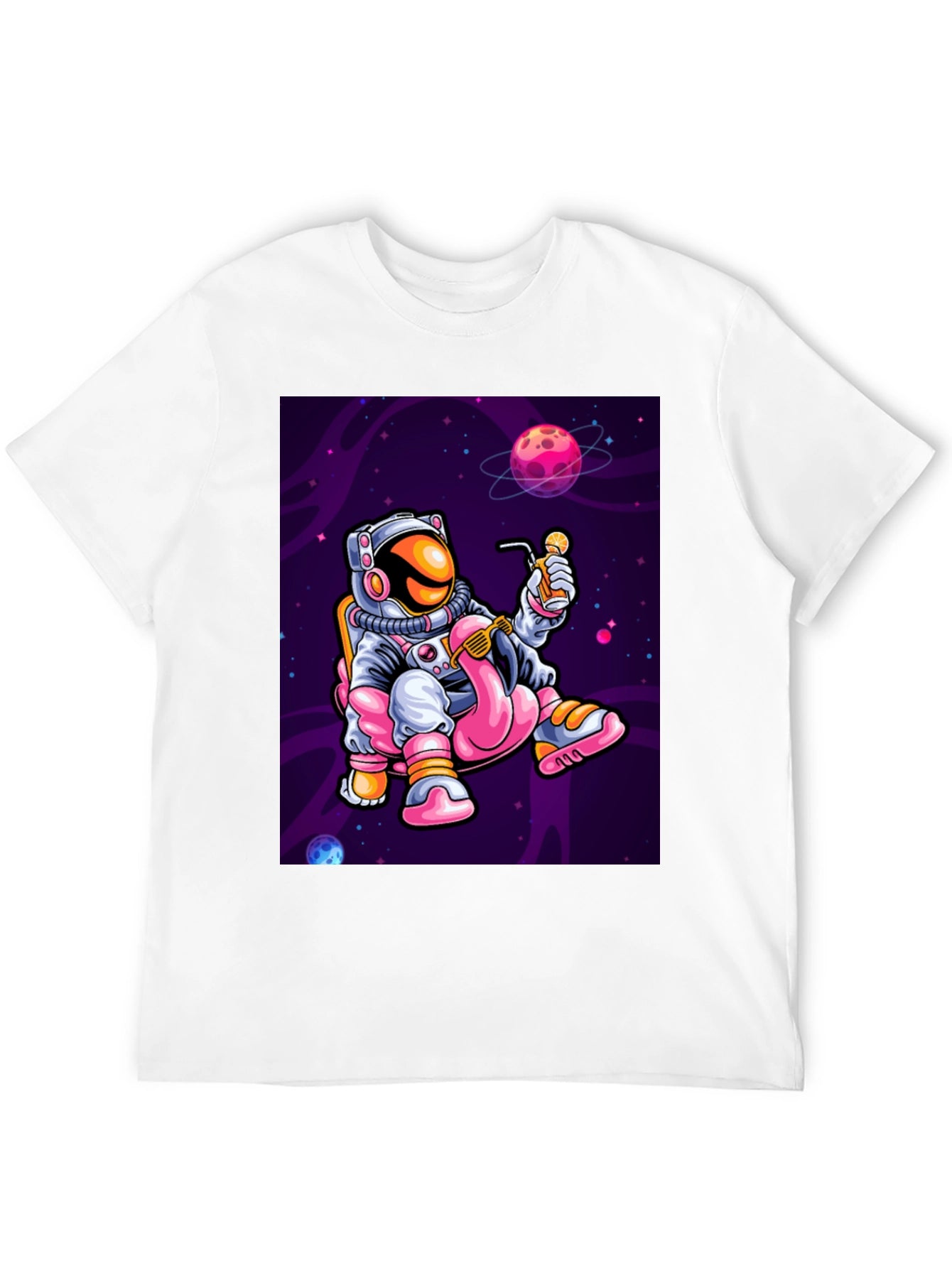 Astronaut Flamingo Sipping T-Shirt