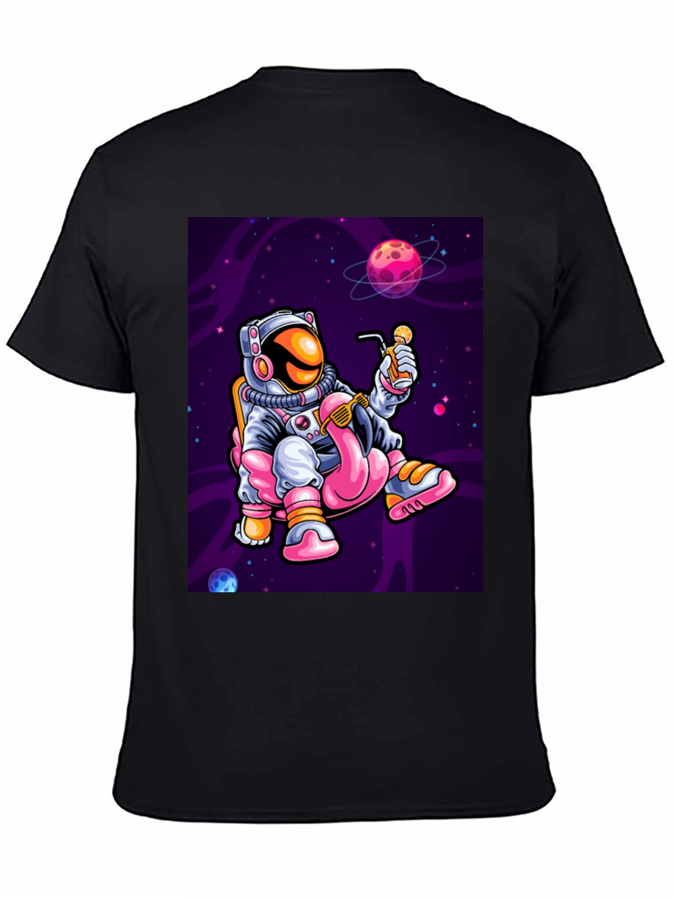 Astronaut Flamingo Sipping T-Shirt