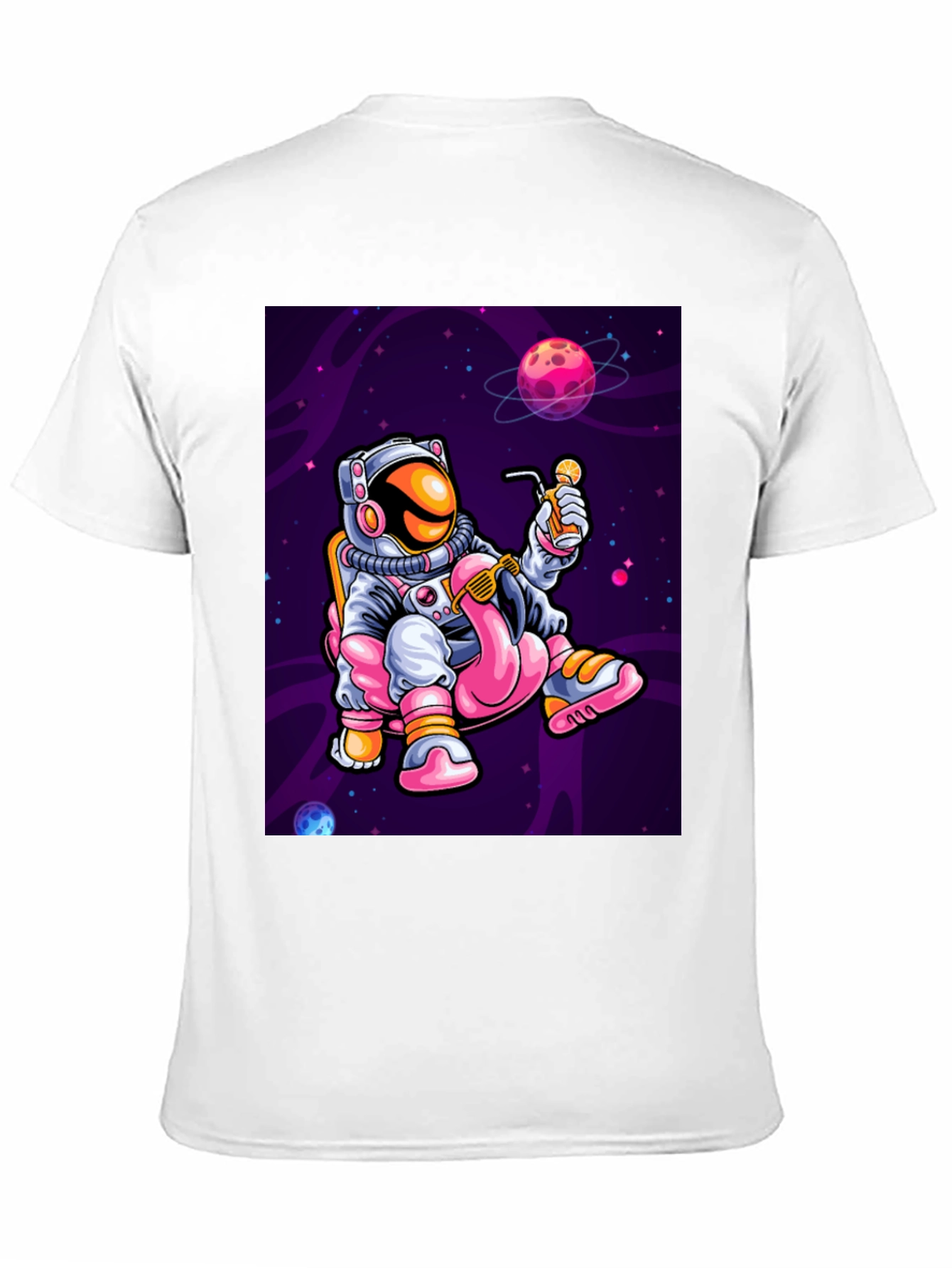 Astronaut Flamingo Sipping T-Shirt