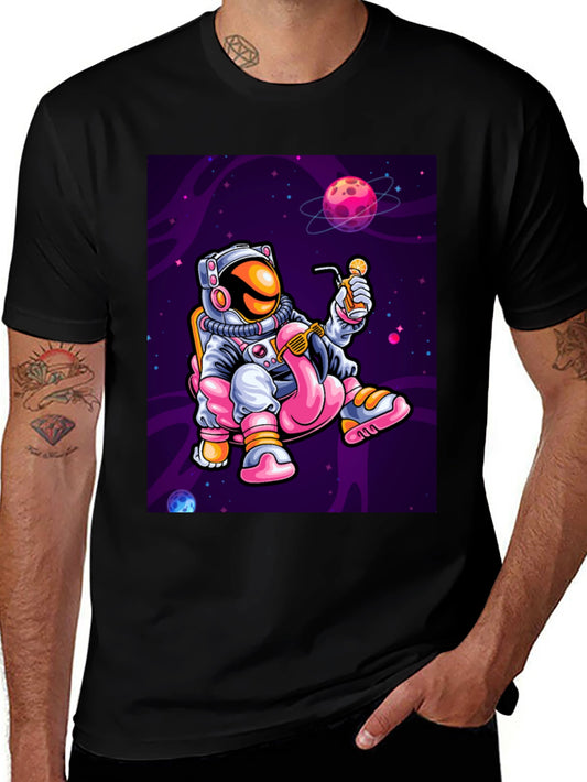 Astronaut Flamingo Sipping T-Shirt