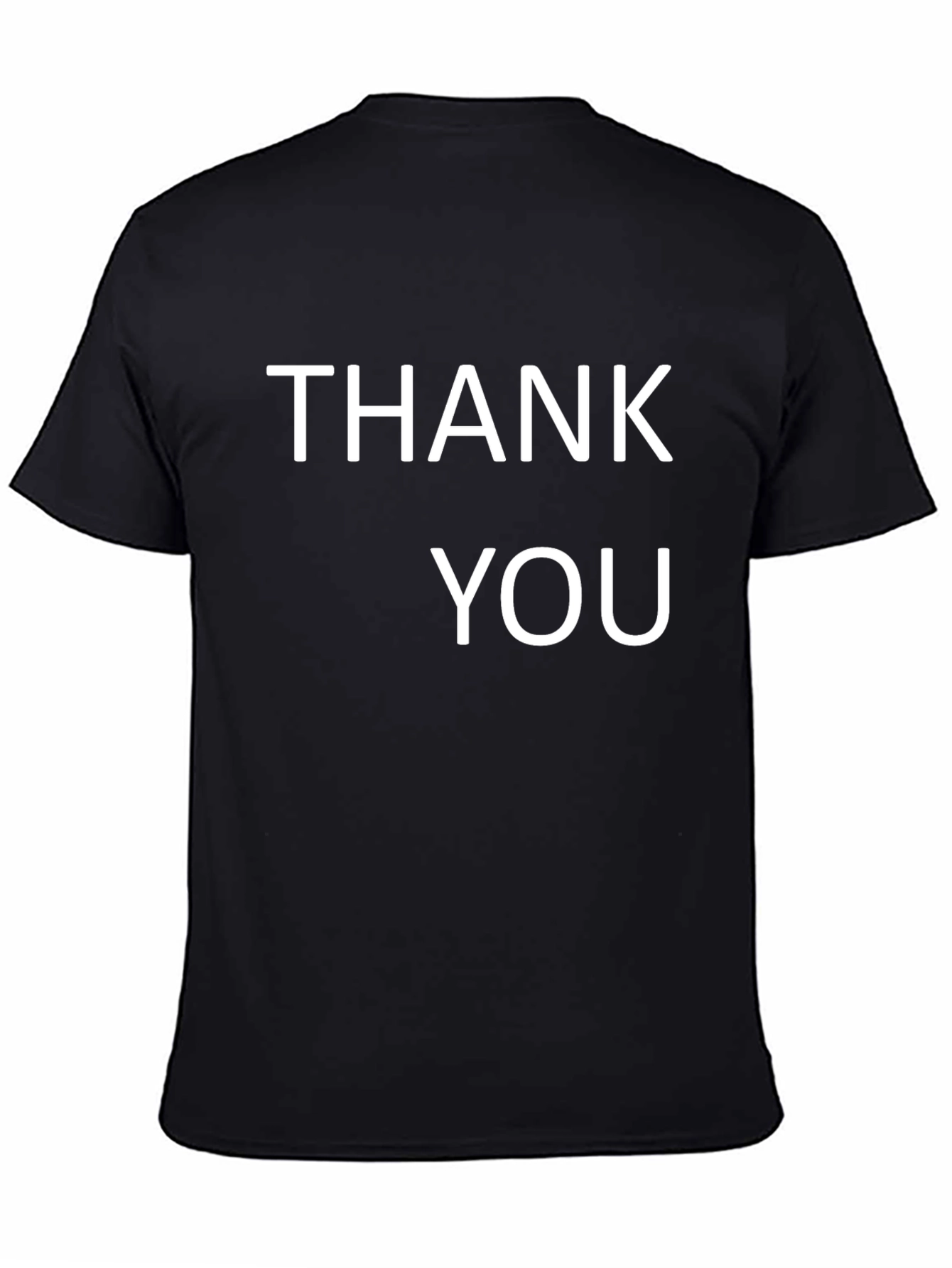Thank You Graphic Tee - Black Cotton Comfort