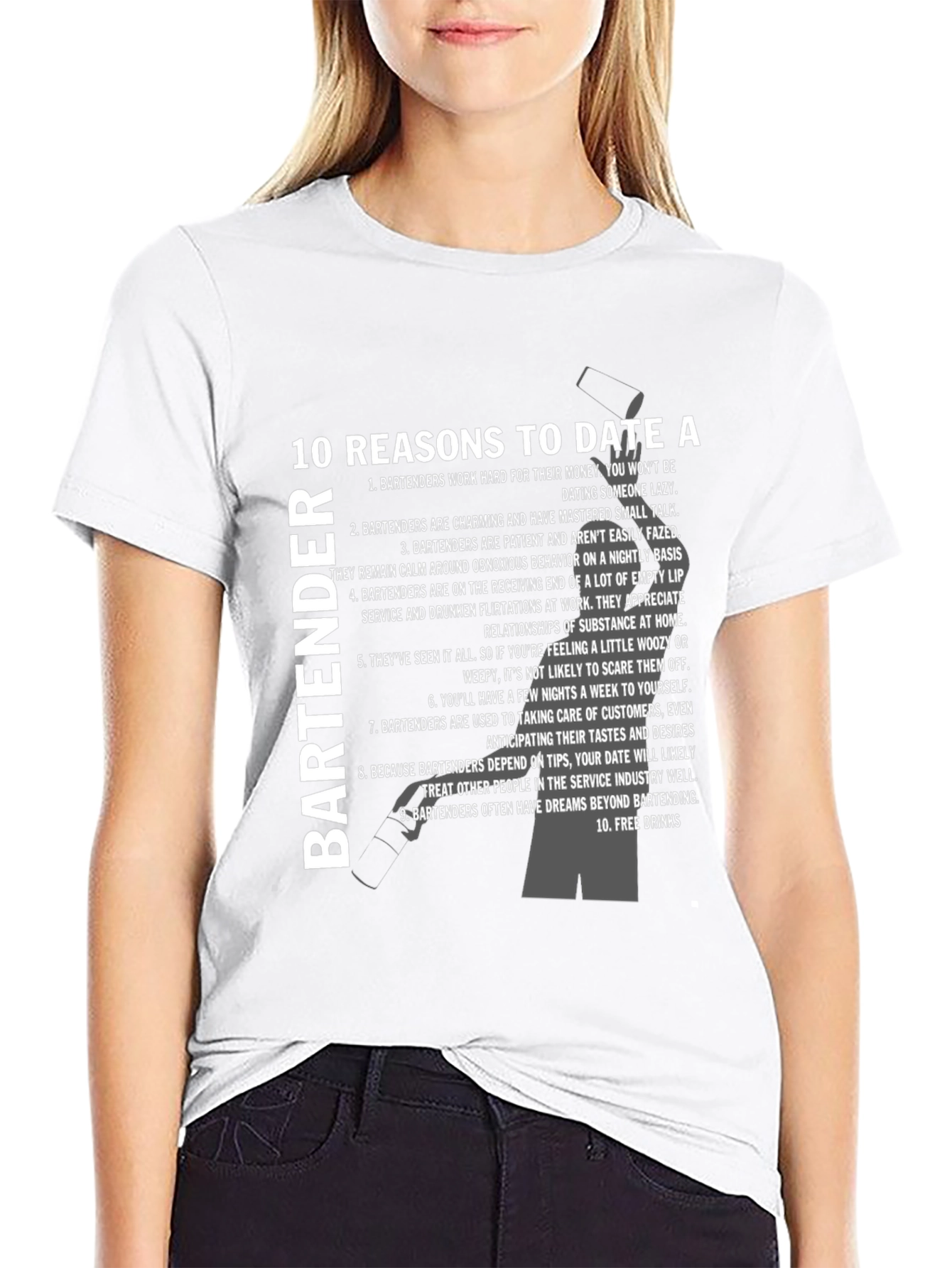 10 Reasons to Date a Bartender T-Shirt - Black