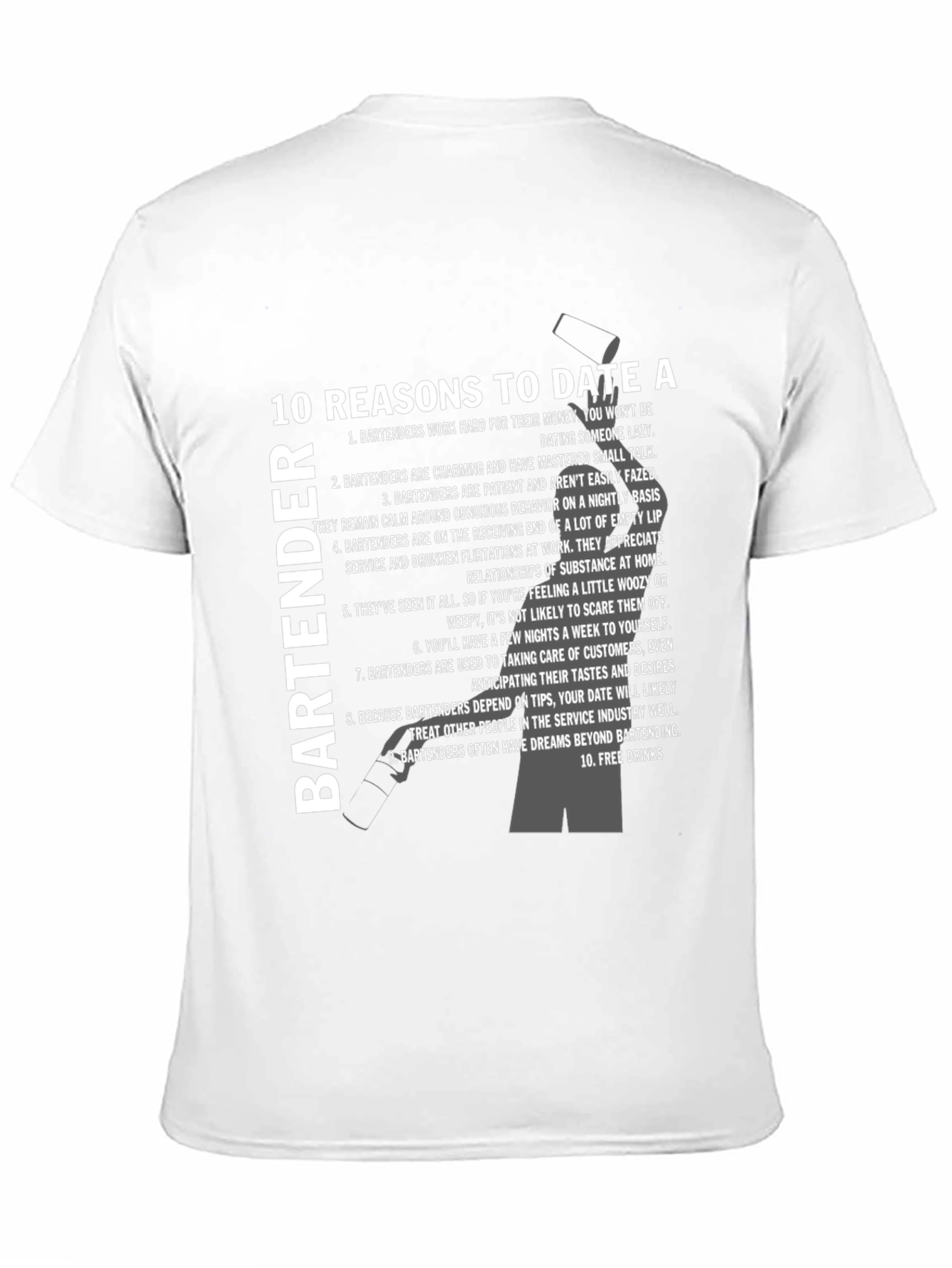 10 Reasons to Date a Bartender T-Shirt - Black