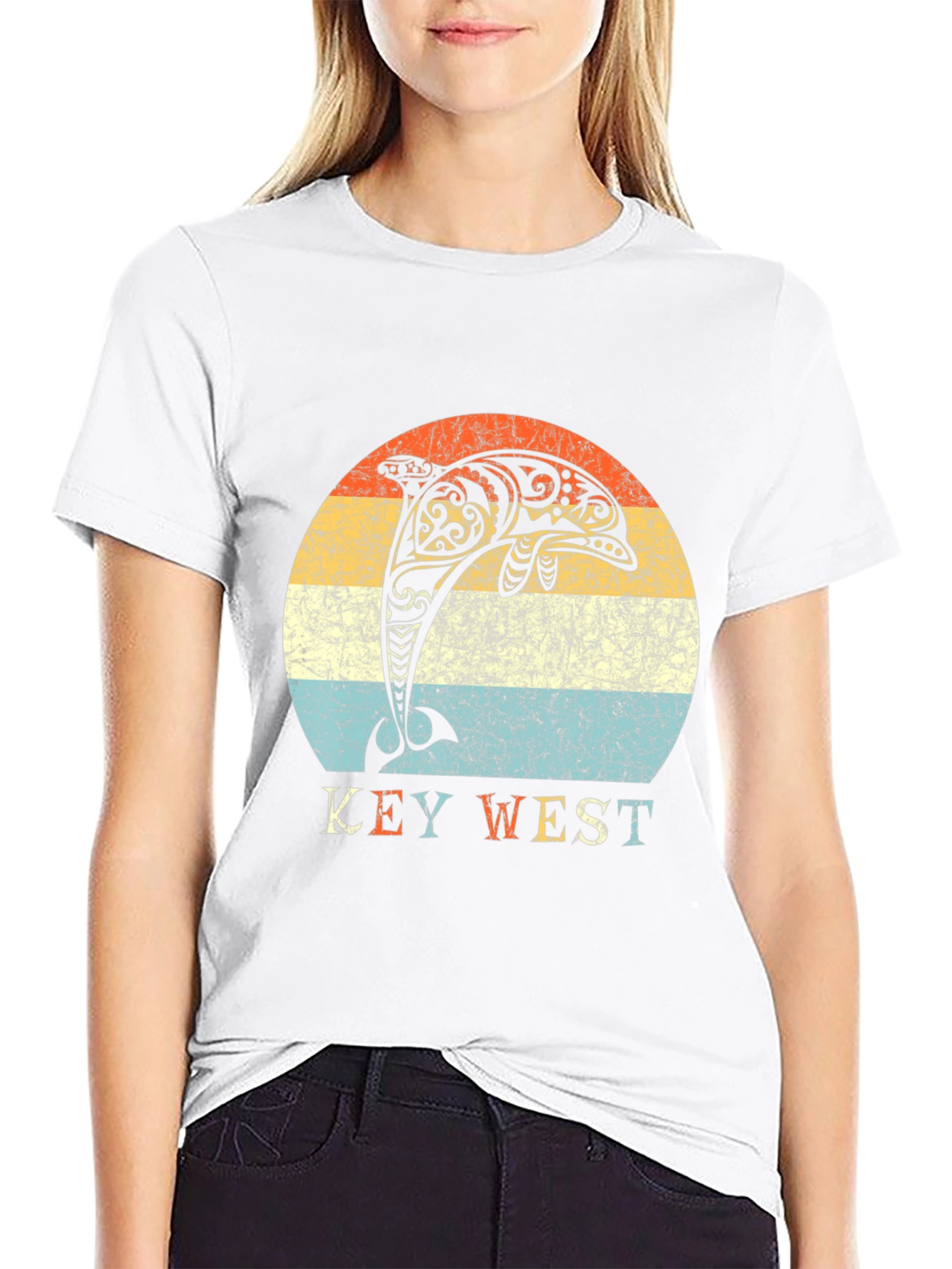 Key West Dolphin Graphic T-Shirt