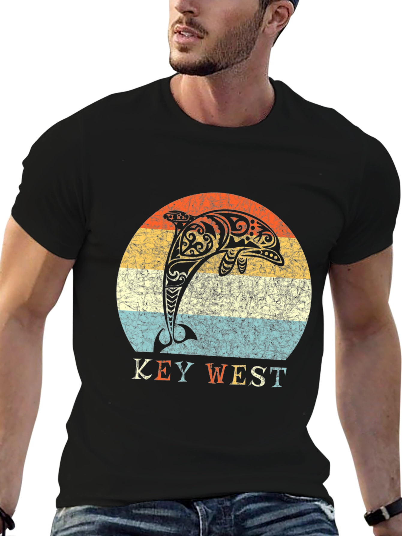Key West Dolphin Graphic T-Shirt