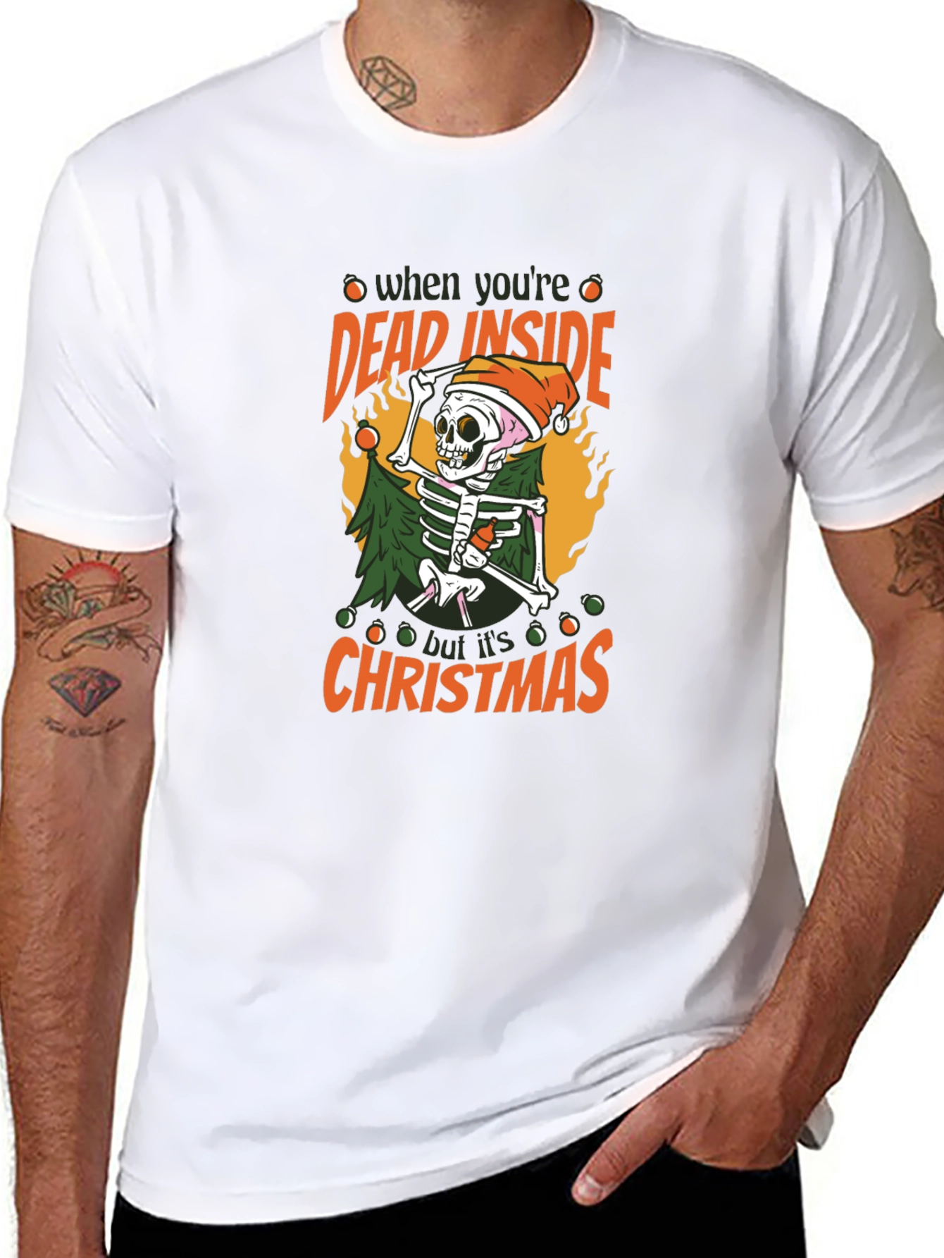 Dead Inside But Its Christmas Skeleton T-Shirt