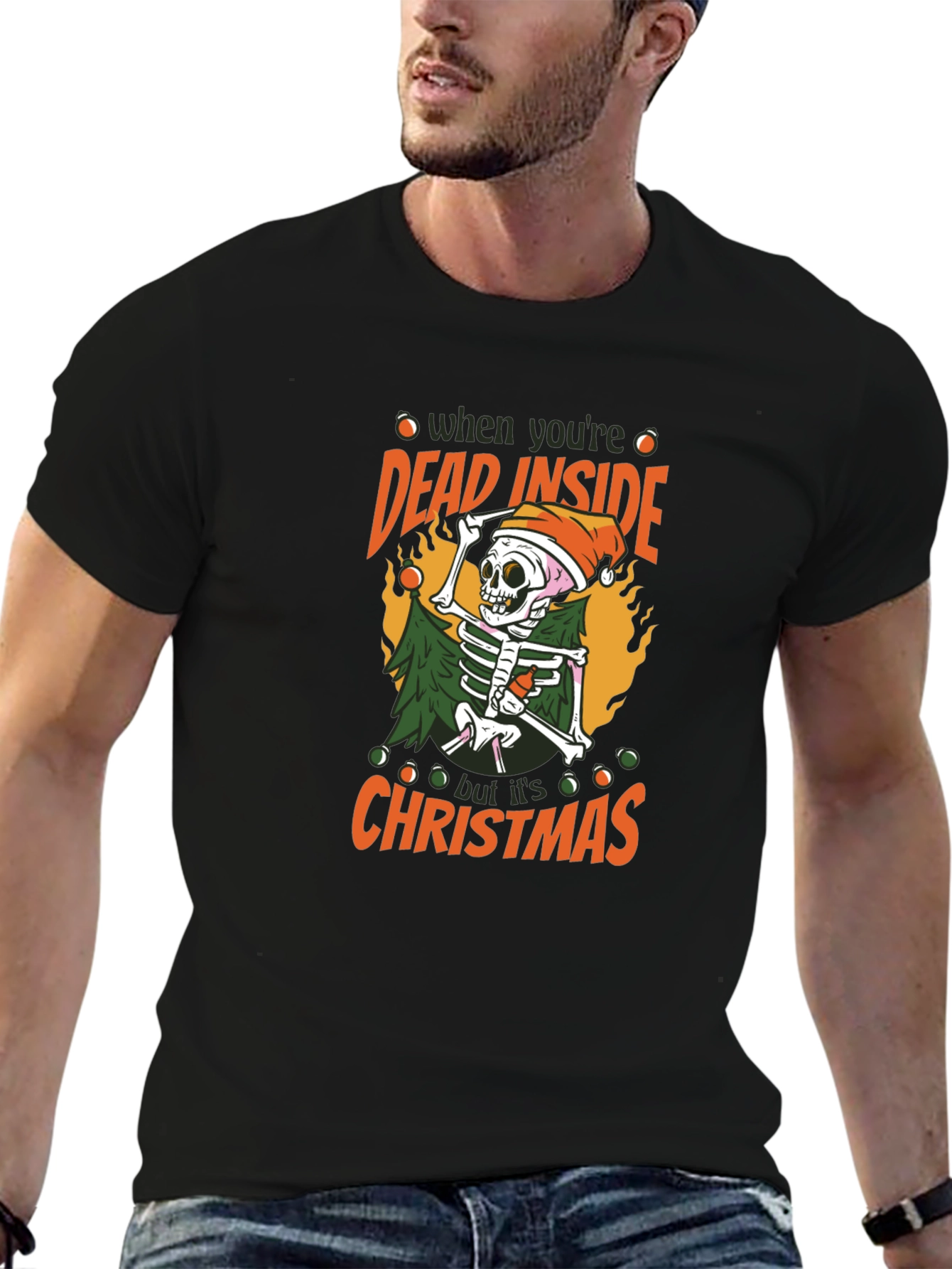 Dead Inside But Its Christmas Skeleton T-Shirt