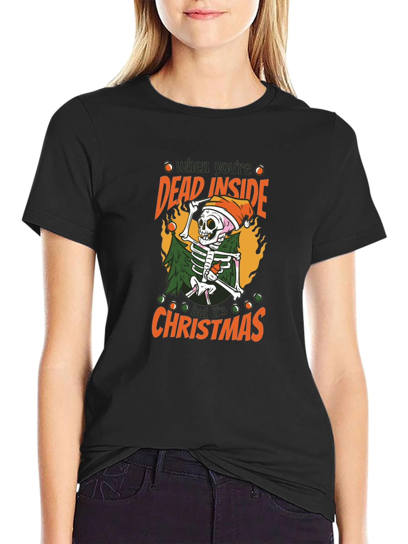 Dead Inside But Its Christmas Skeleton T-Shirt