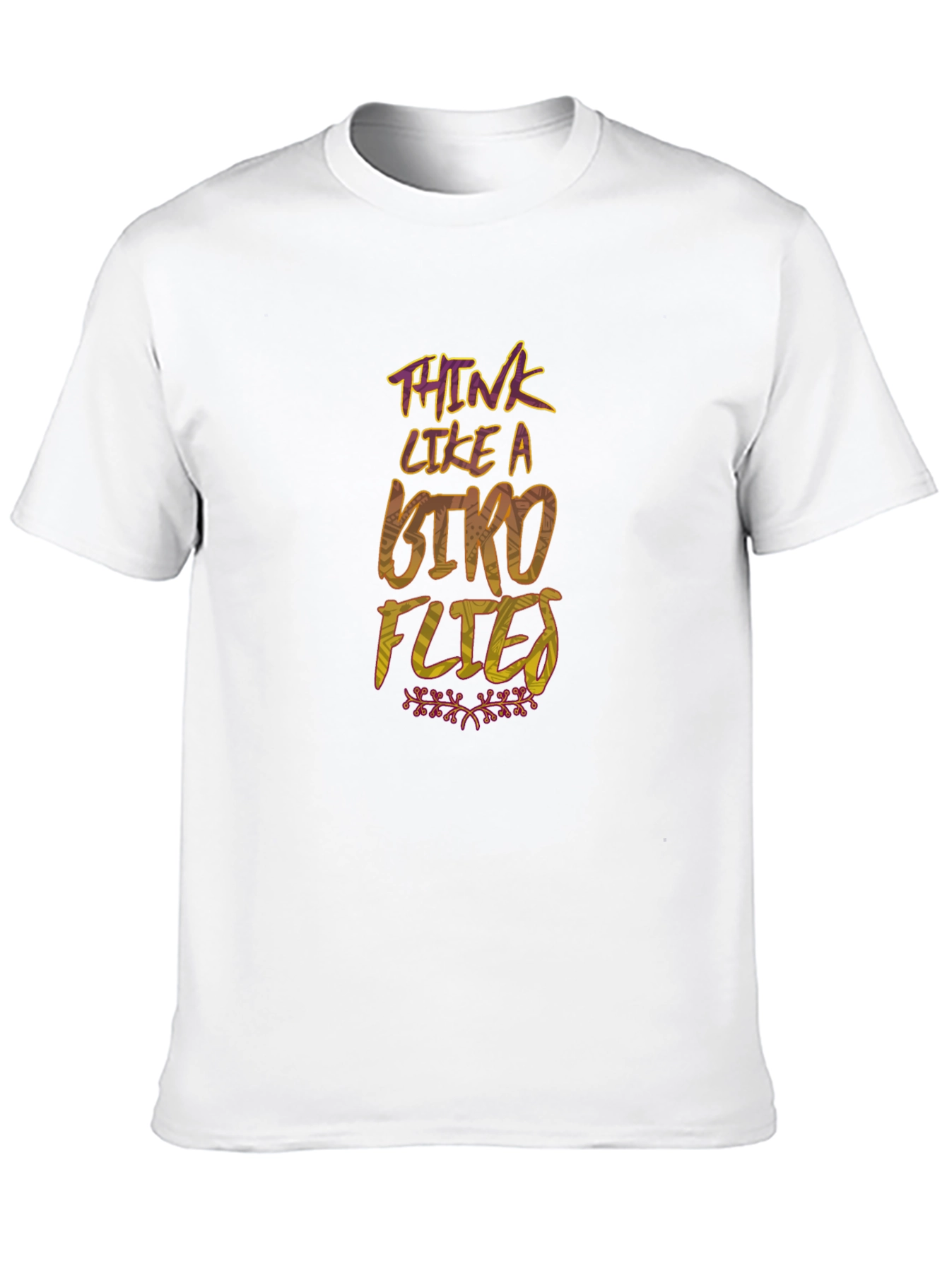 Think Like a Bird Flies Black Graphic T-Shirt