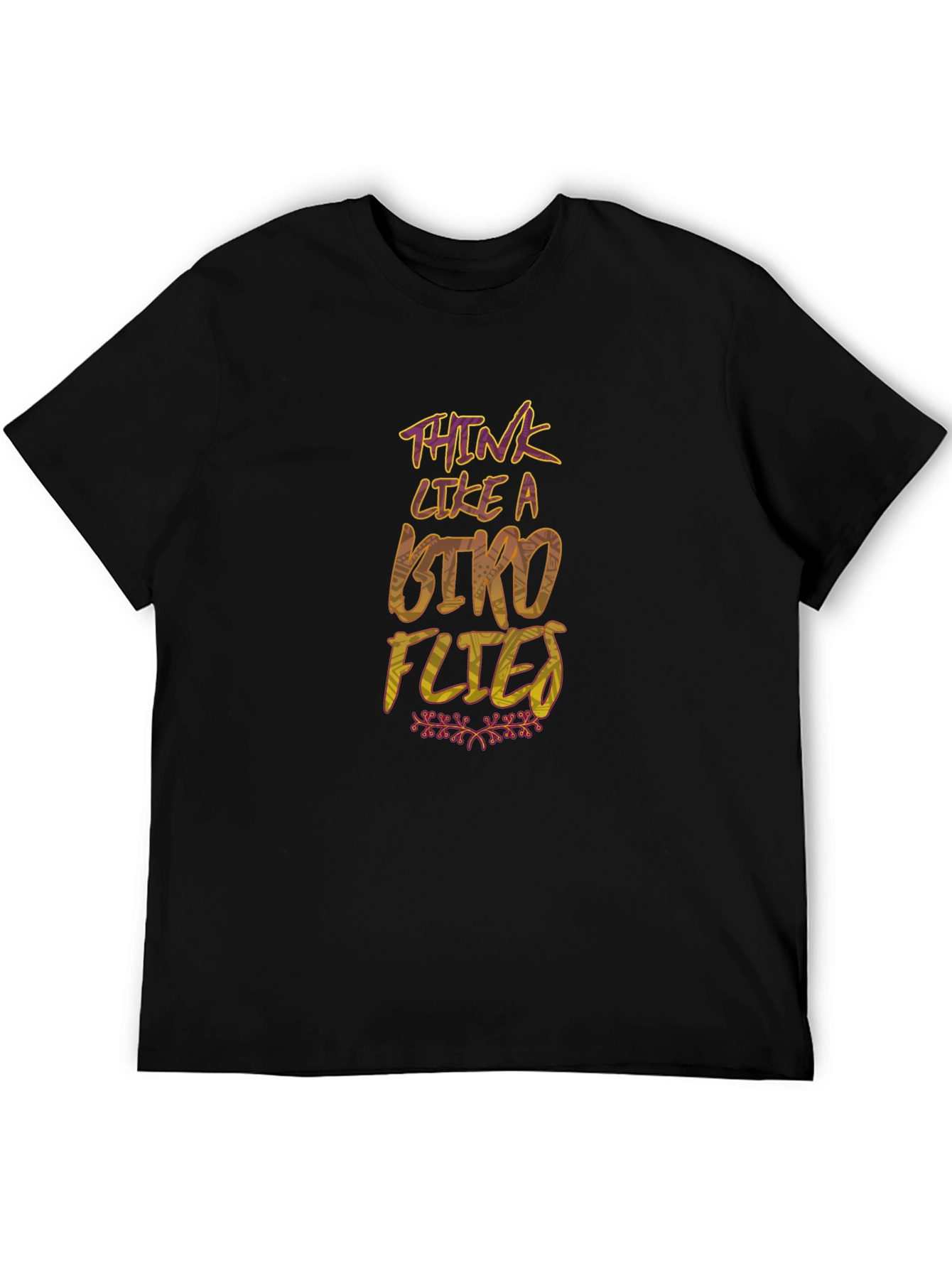 Think Like a Bird Flies Black Graphic T-Shirt