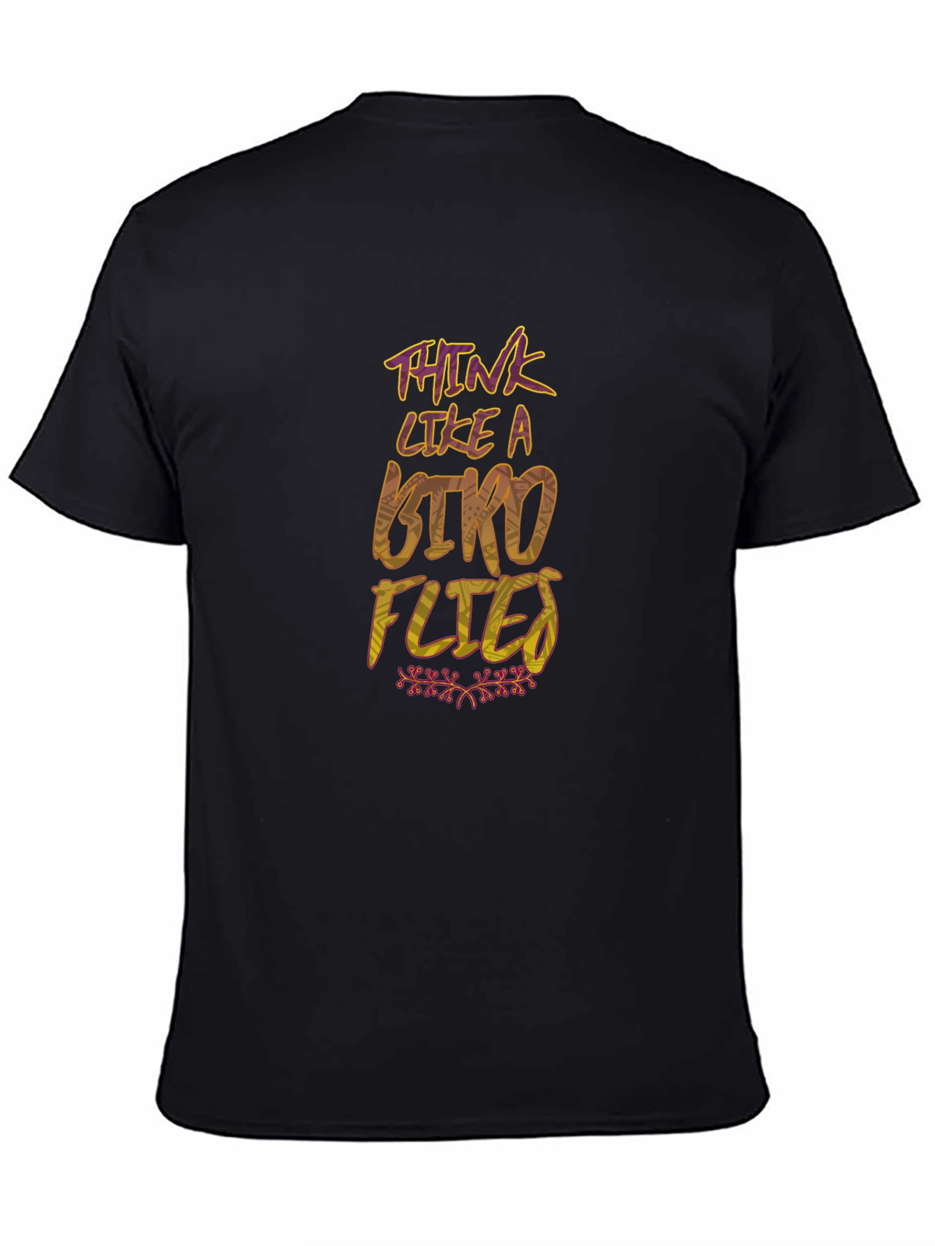 Think Like a Bird Flies Black Graphic T-Shirt