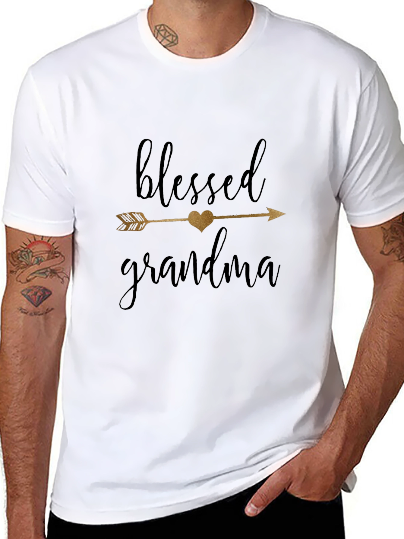 Blessed Grandma T-Shirt - Arrow Heart Design
