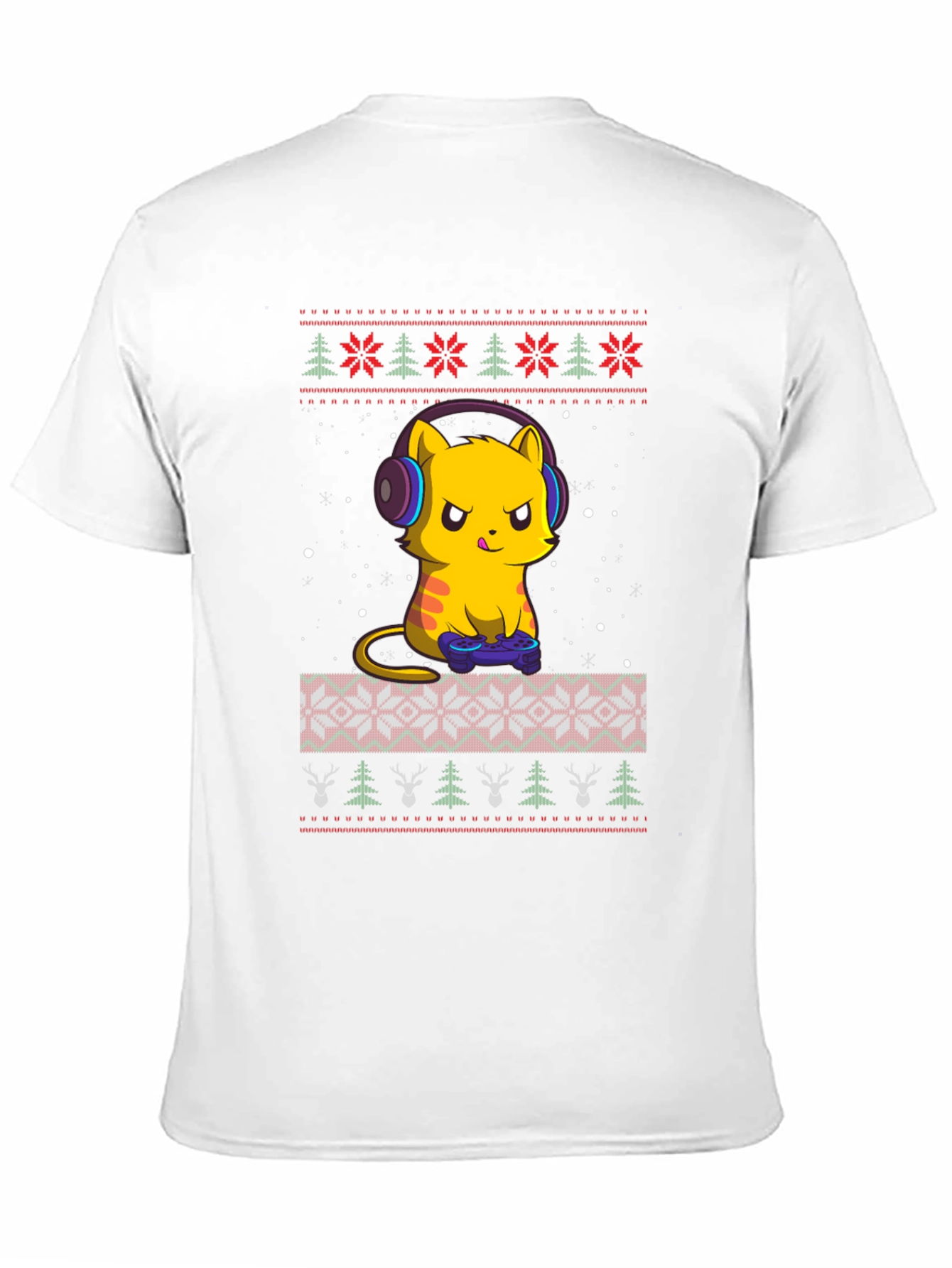 Gamer Cat Christmas Ugly Sweater T-Shirt