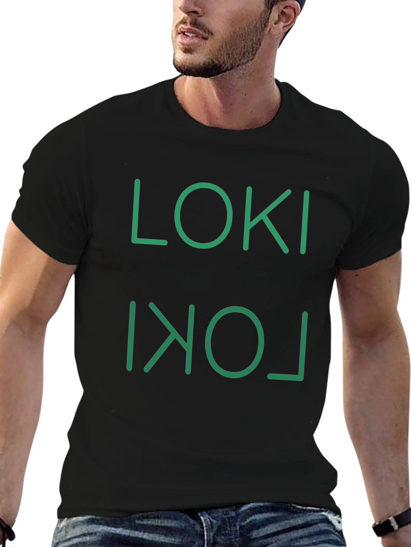 Loki Inverted Logo Black Graphic T-Shirt