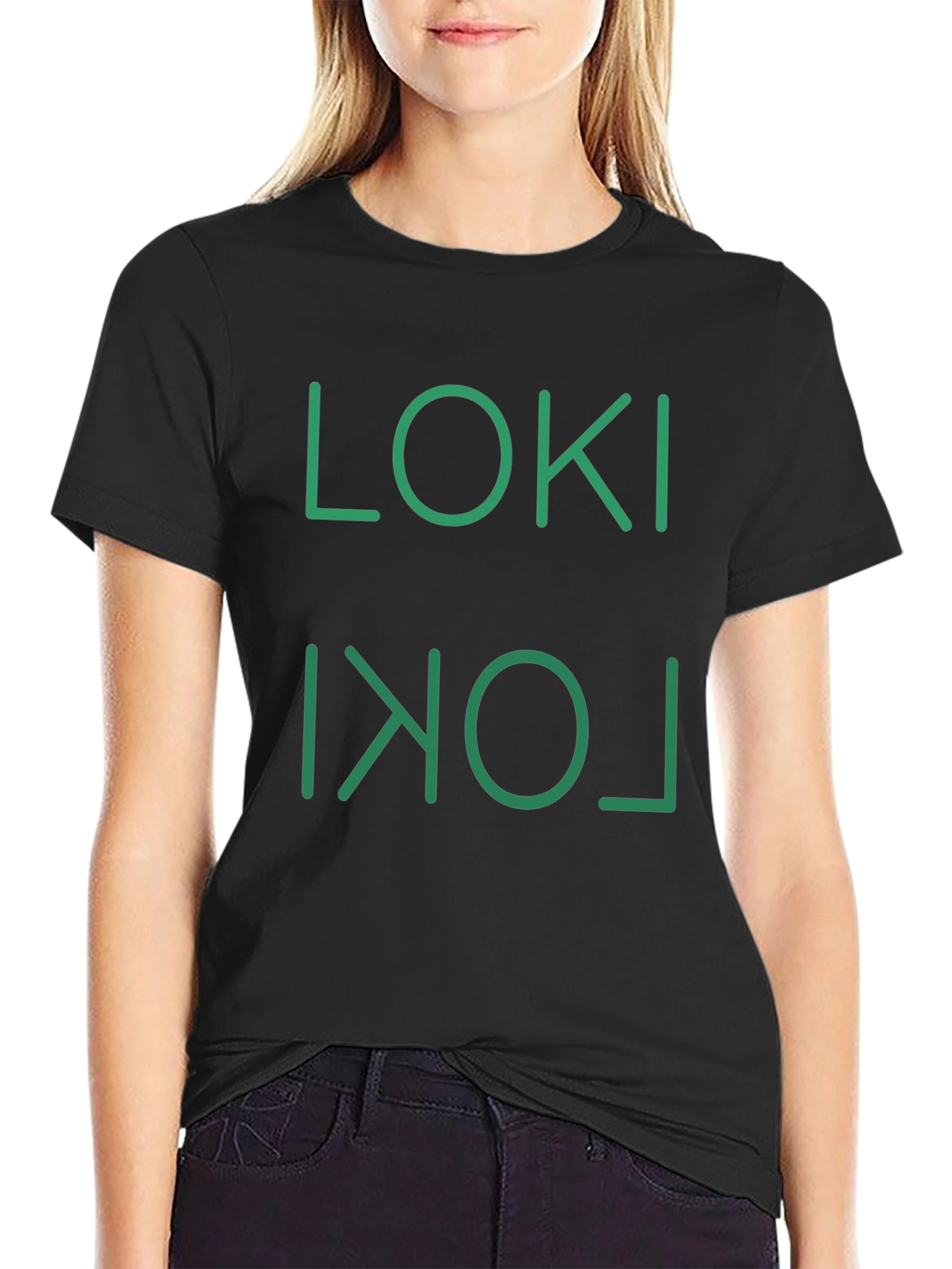 Loki Inverted Logo Black Graphic T-Shirt