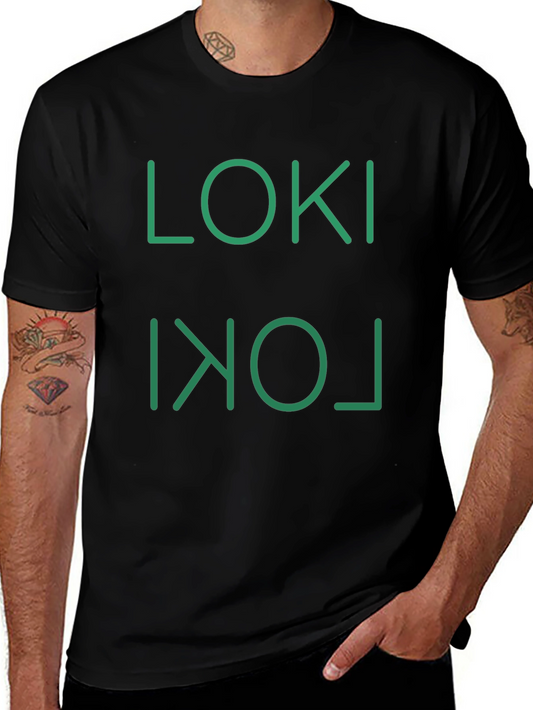 Loki Inverted Logo Black Graphic T-Shirt