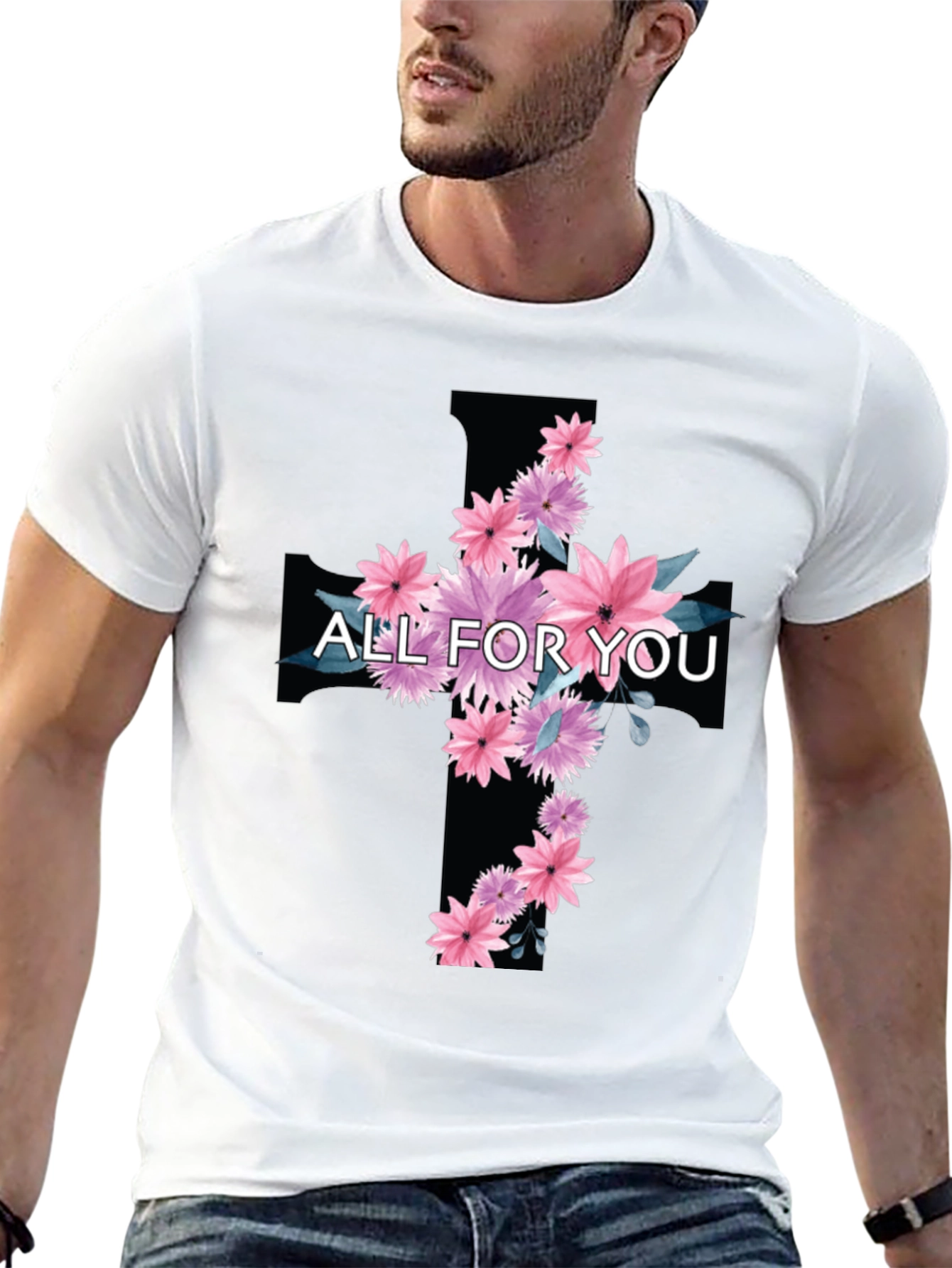 Floral Cross T-Shirt - All For You