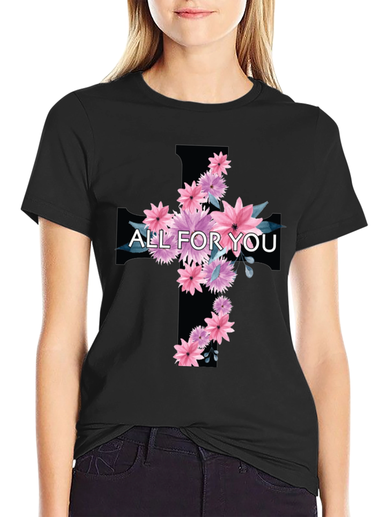 Floral Cross T-Shirt - All For You
