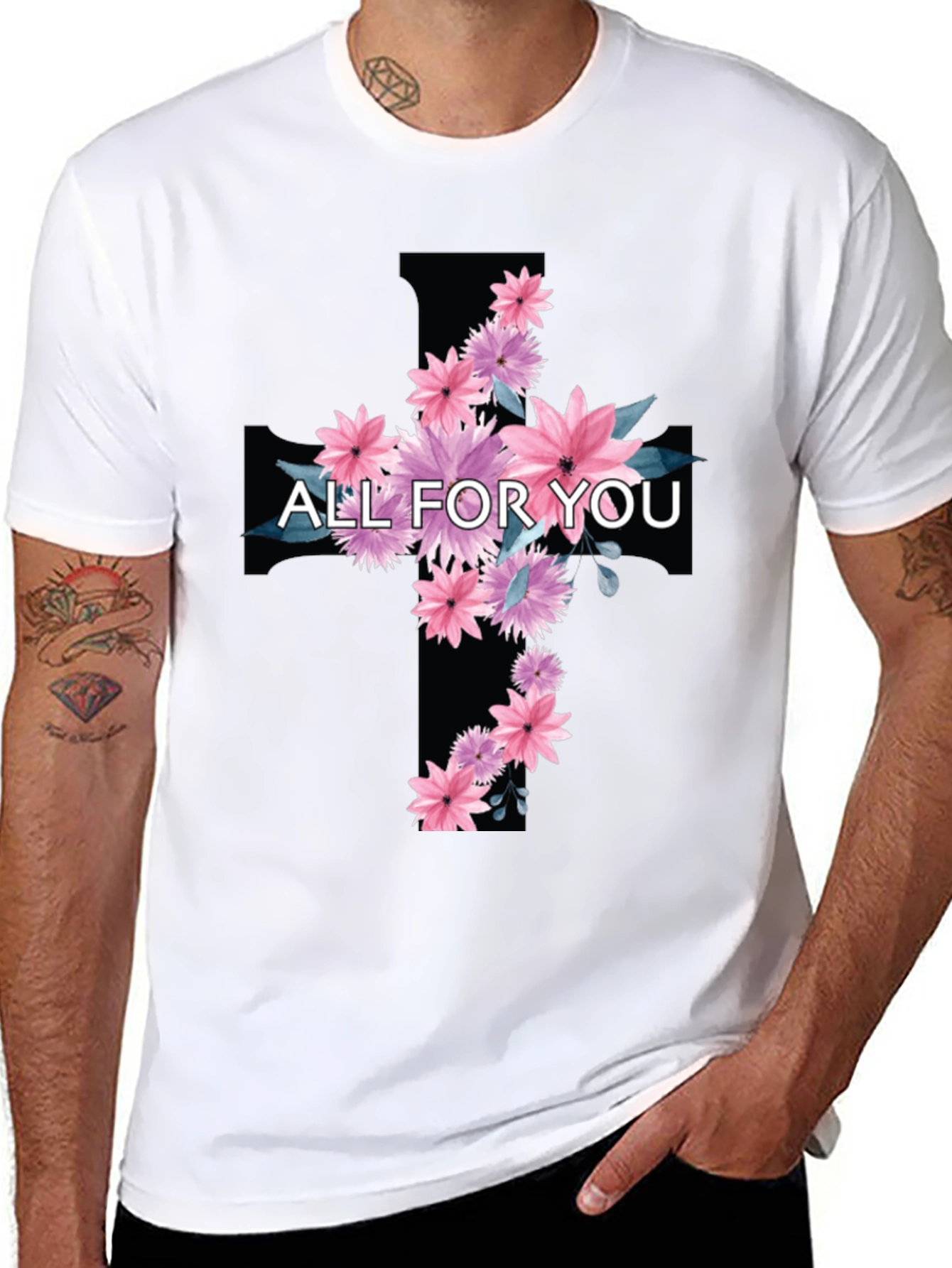 Floral Cross T-Shirt - All For You