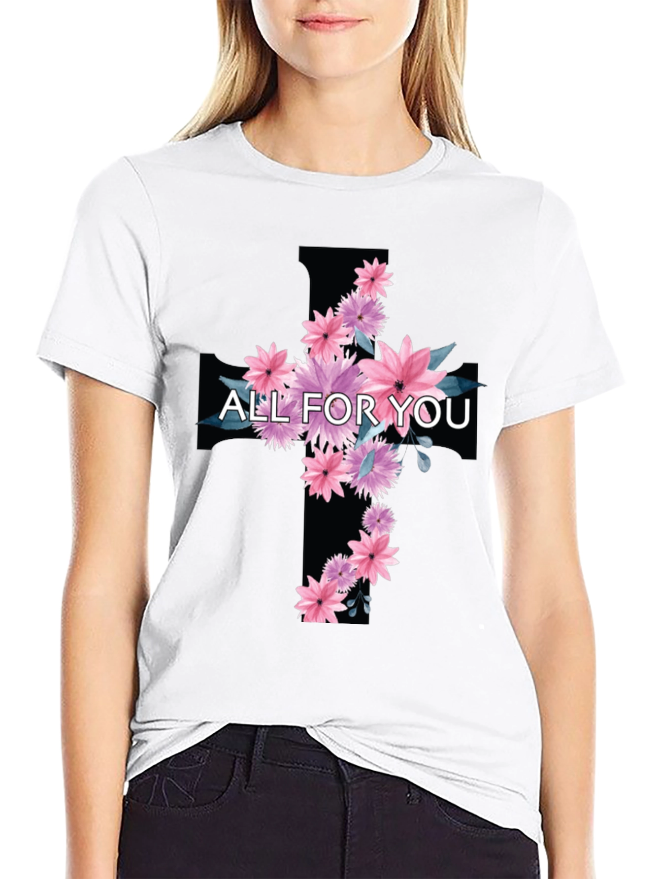 Floral Cross T-Shirt - All For You