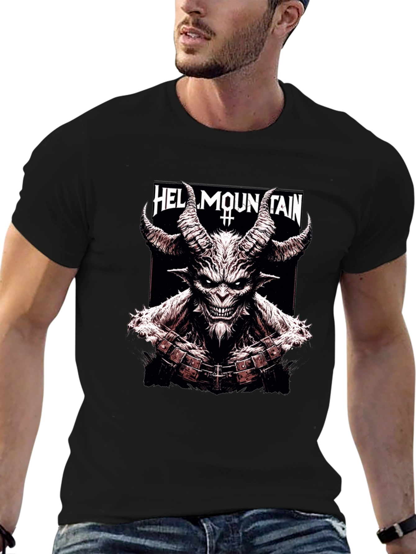 Hell Mountain Graphic Tee - Mens Black T-Shirt