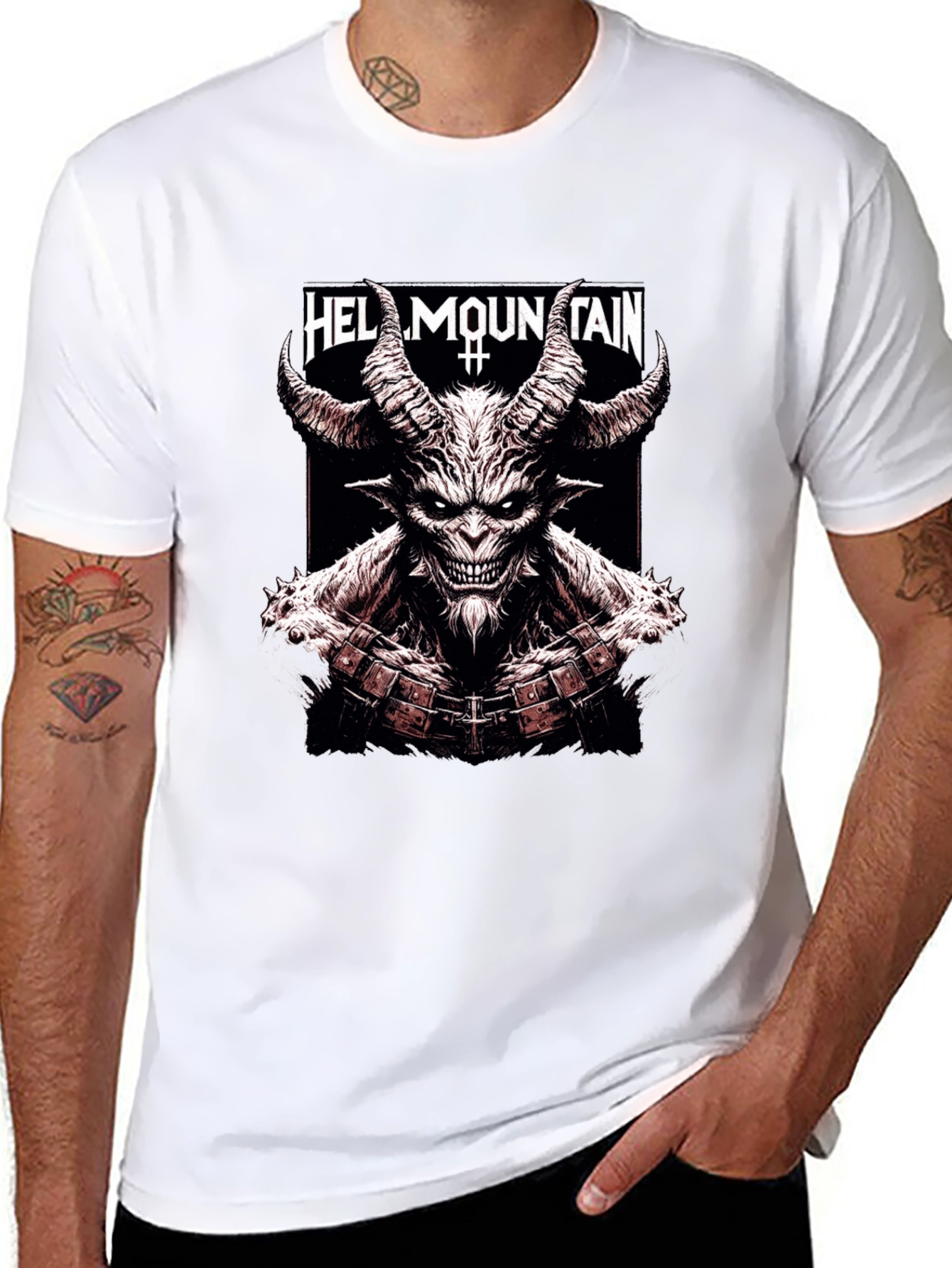 Hell Mountain Graphic Tee - Mens Black T-Shirt