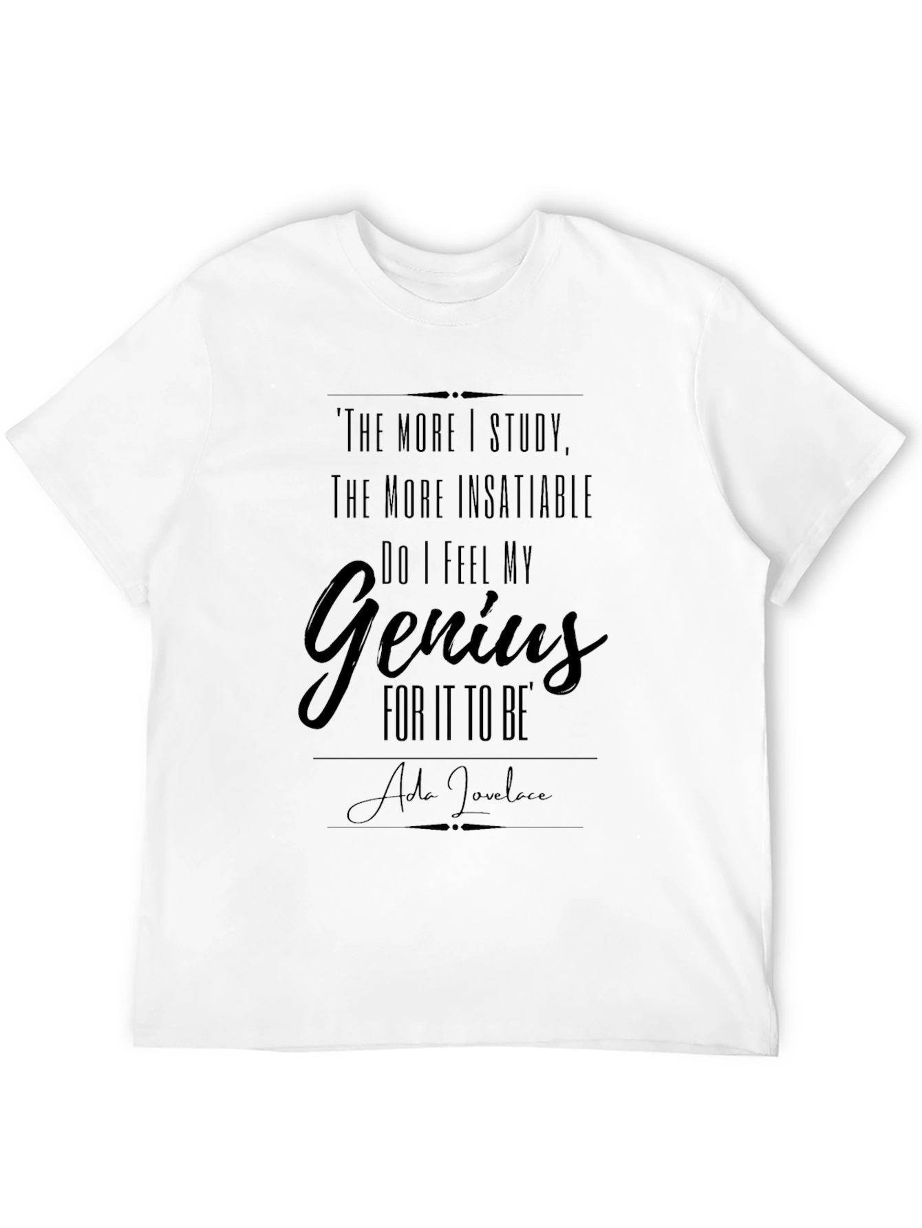 Genius Ada Lovelace Quote Graphic Tee - Black