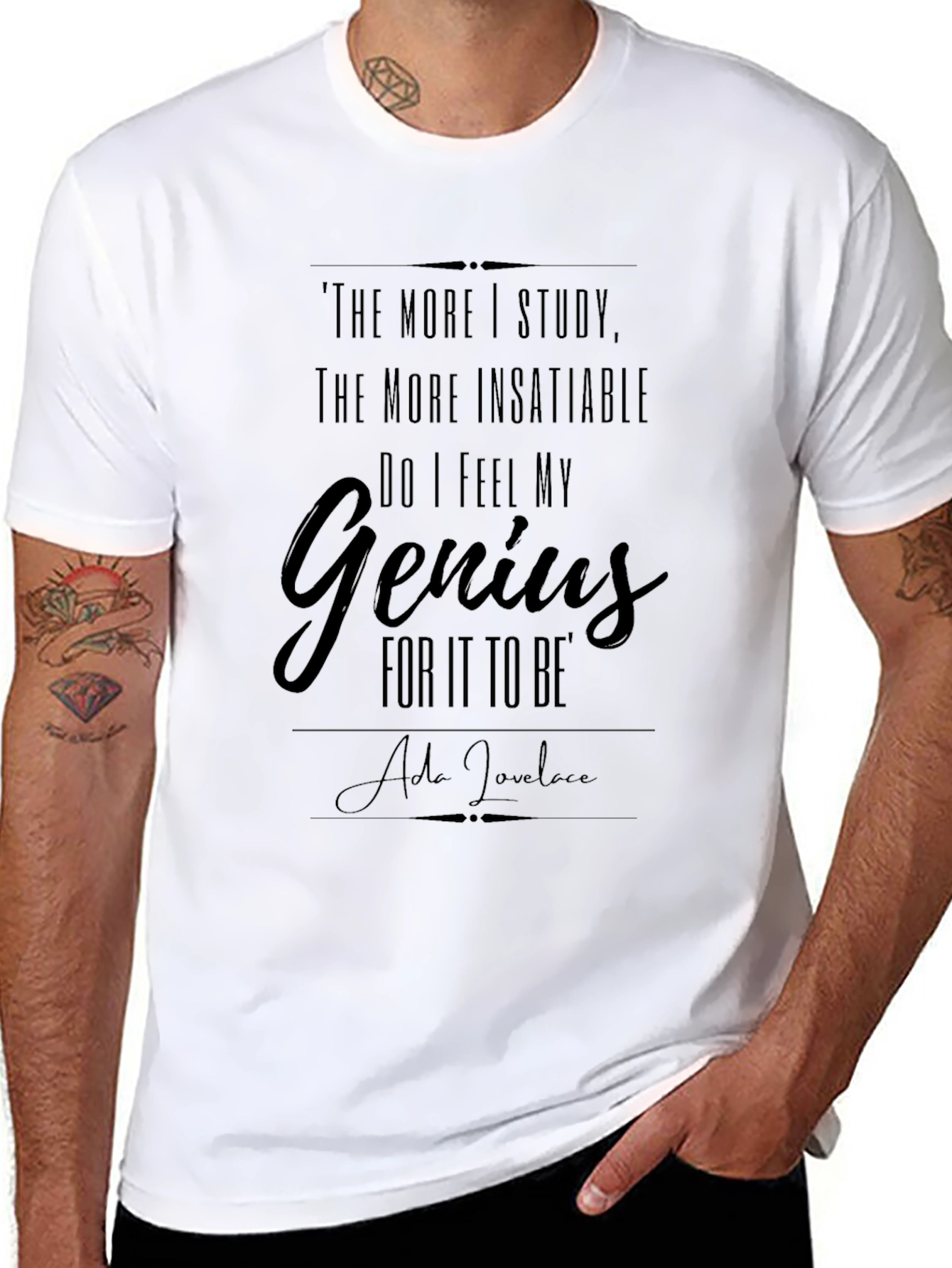 Genius Ada Lovelace Quote Graphic Tee - Black