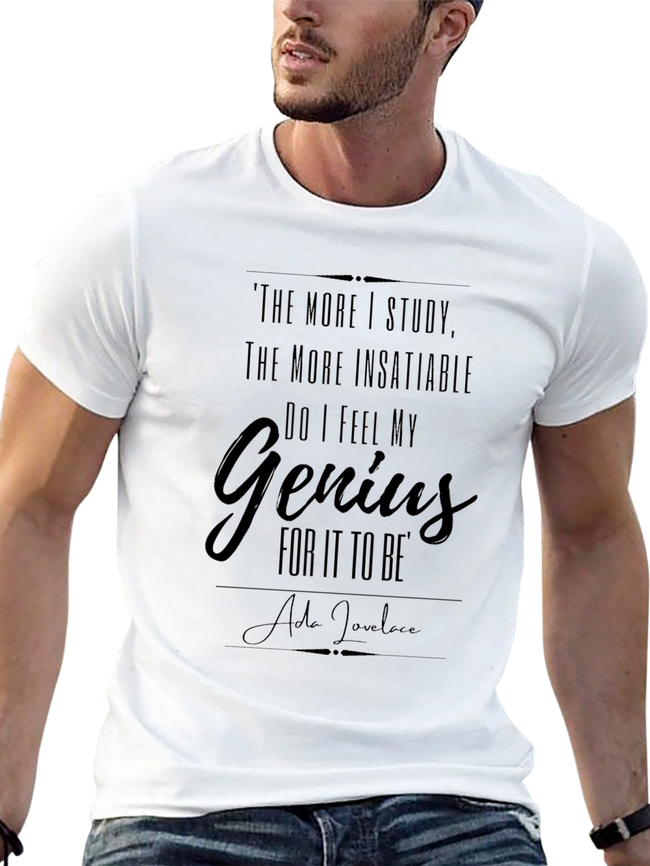 Genius Ada Lovelace Quote Graphic Tee - Black
