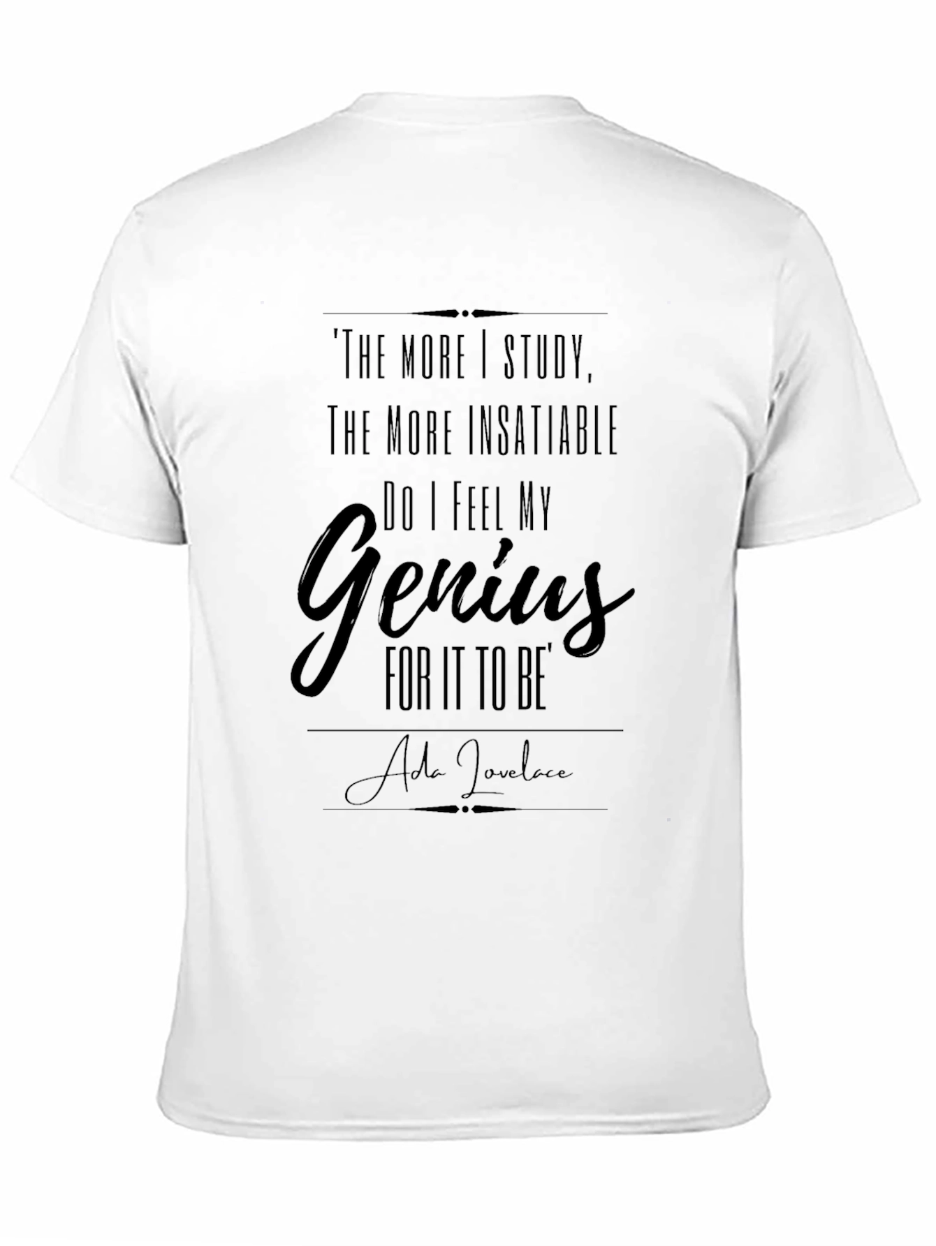 Genius Ada Lovelace Quote Graphic Tee - Black