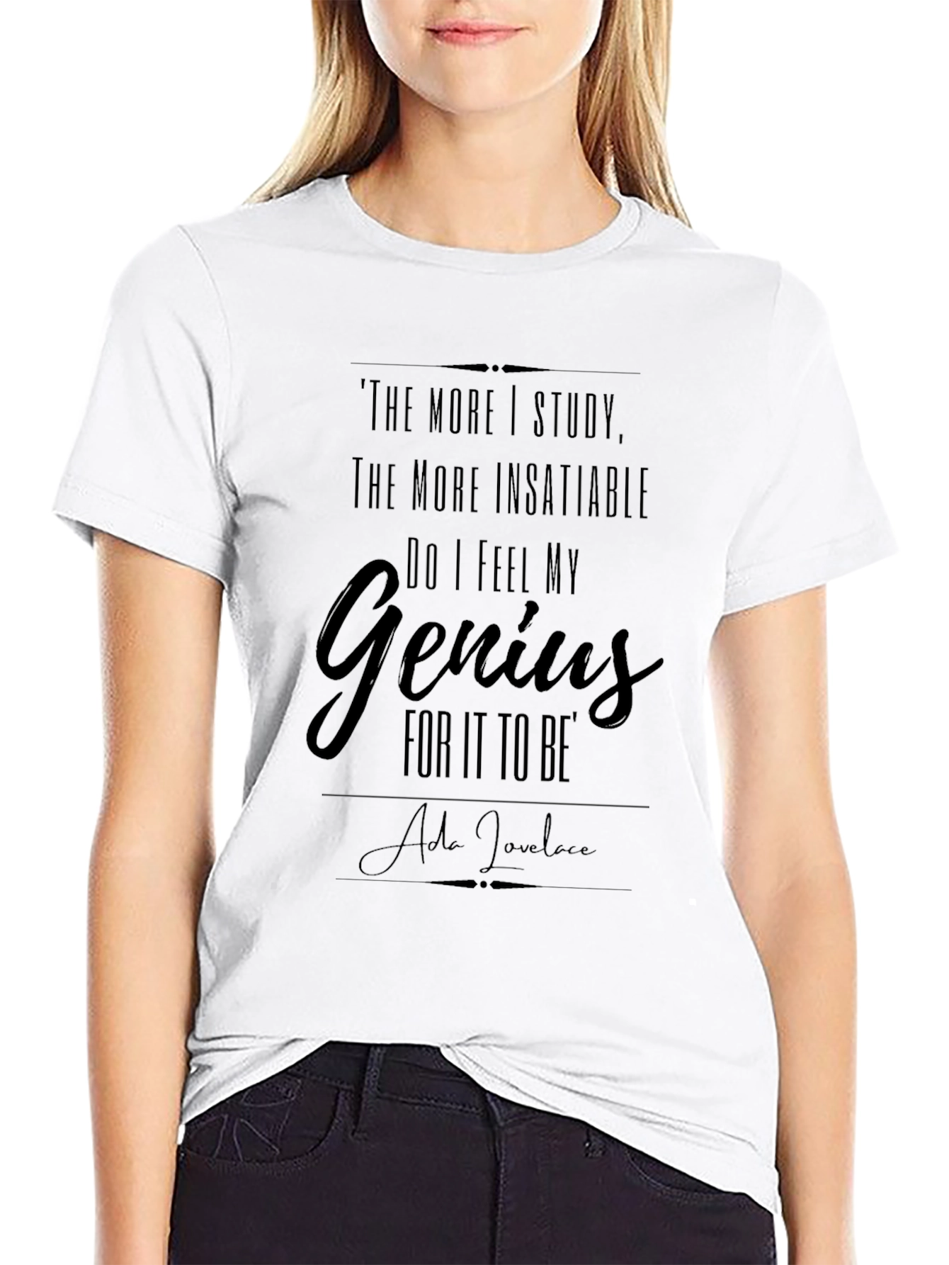 Genius Ada Lovelace Quote Graphic Tee - Black