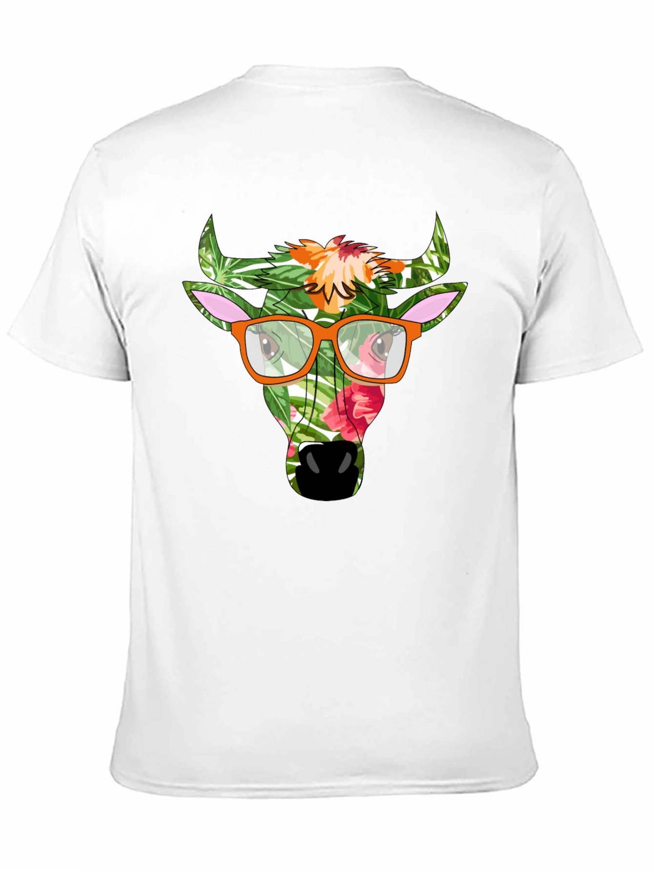 Tropical Bull Graphic Tee - Funky Mens Black T-Shirt