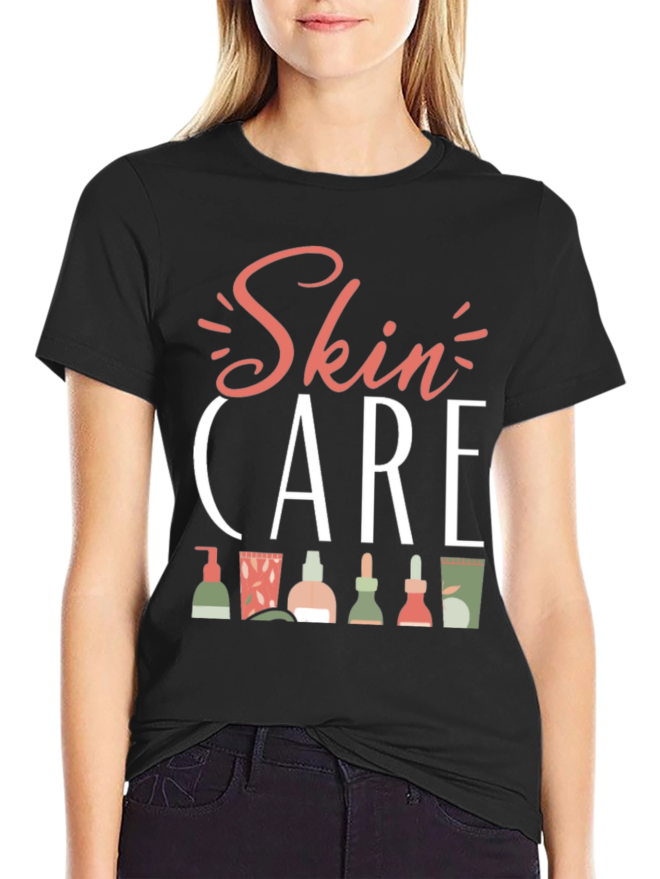 Skin Care T-Shirt - Beauty Routine Graphic Tee