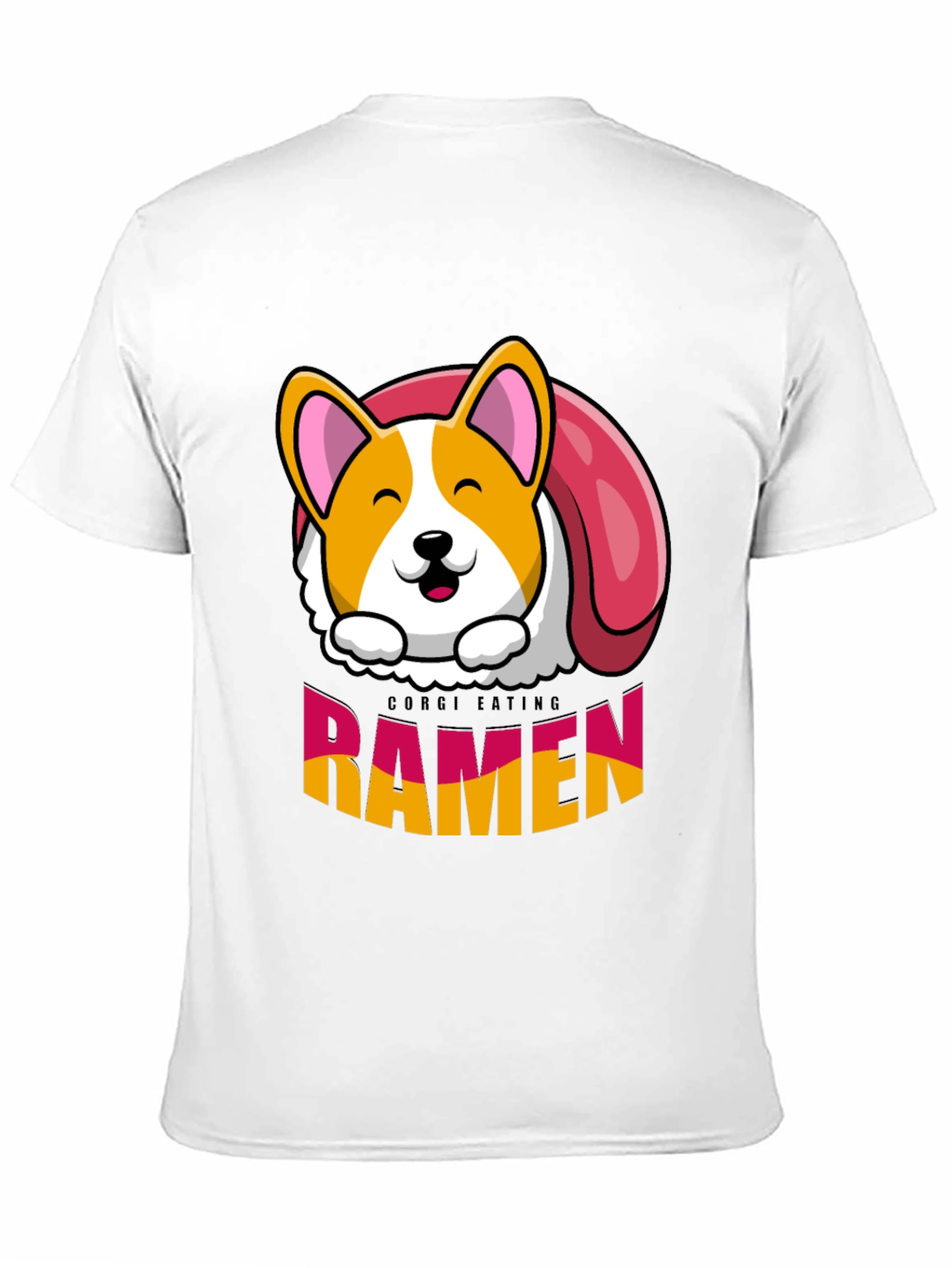 Corgi Eating Ramen Funny T-Shirt
