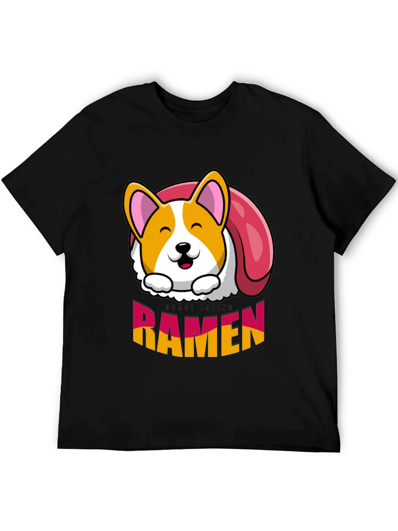 Corgi Eating Ramen Funny T-Shirt