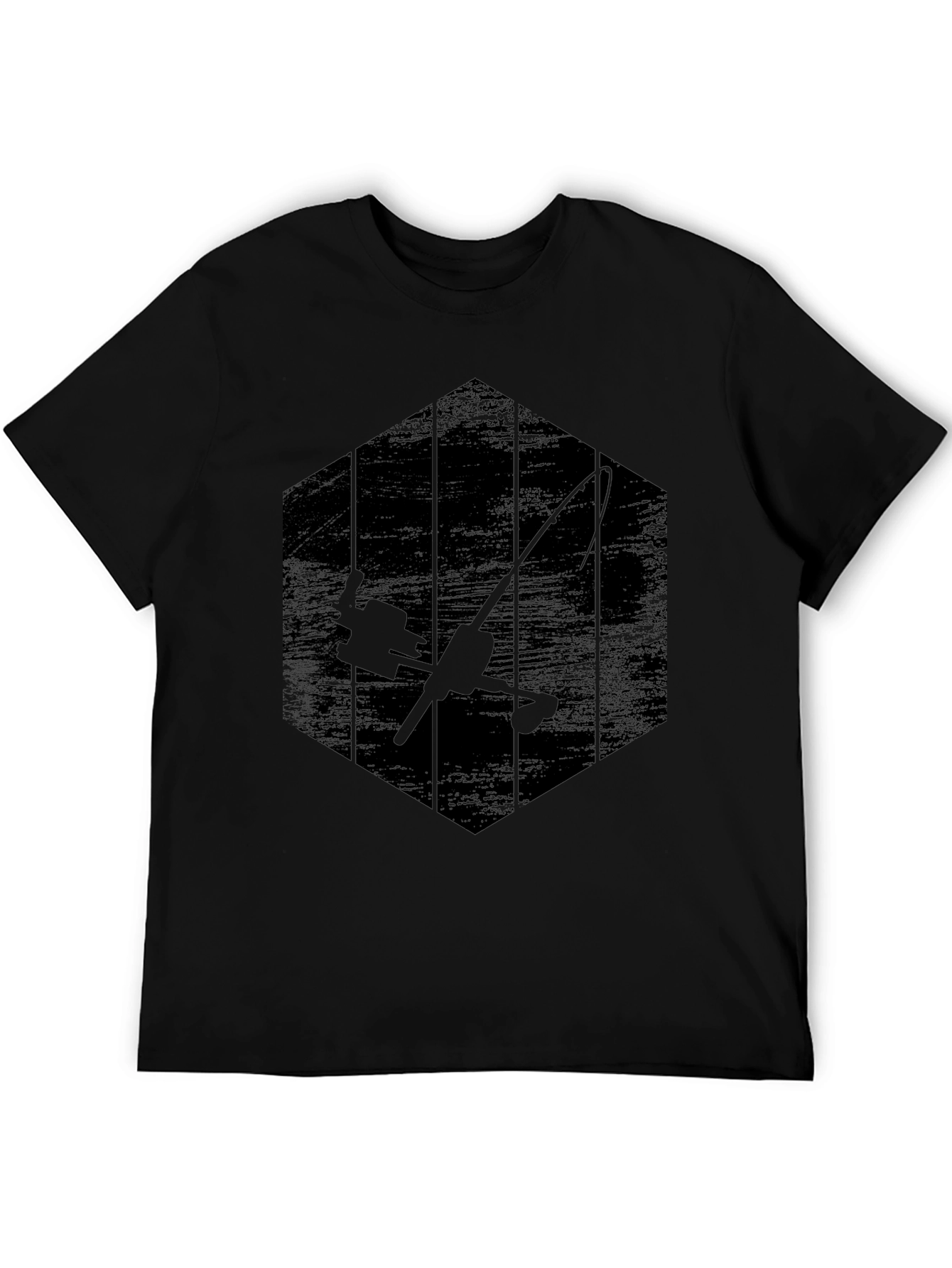 Fishing Rod Graphic Tee - Anglers Hexagon T-Shirt