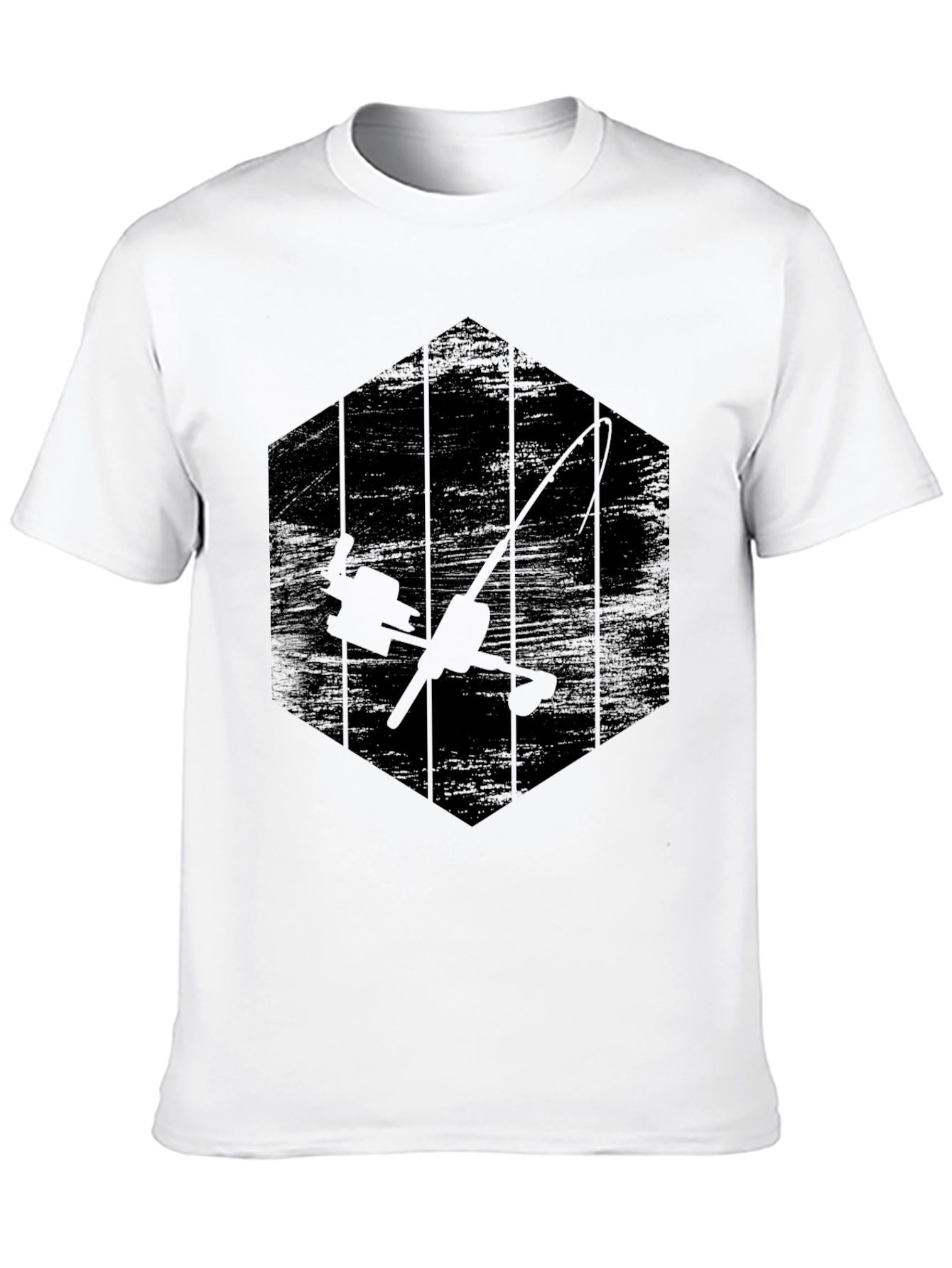 Fishing Rod Graphic Tee - Anglers Hexagon T-Shirt
