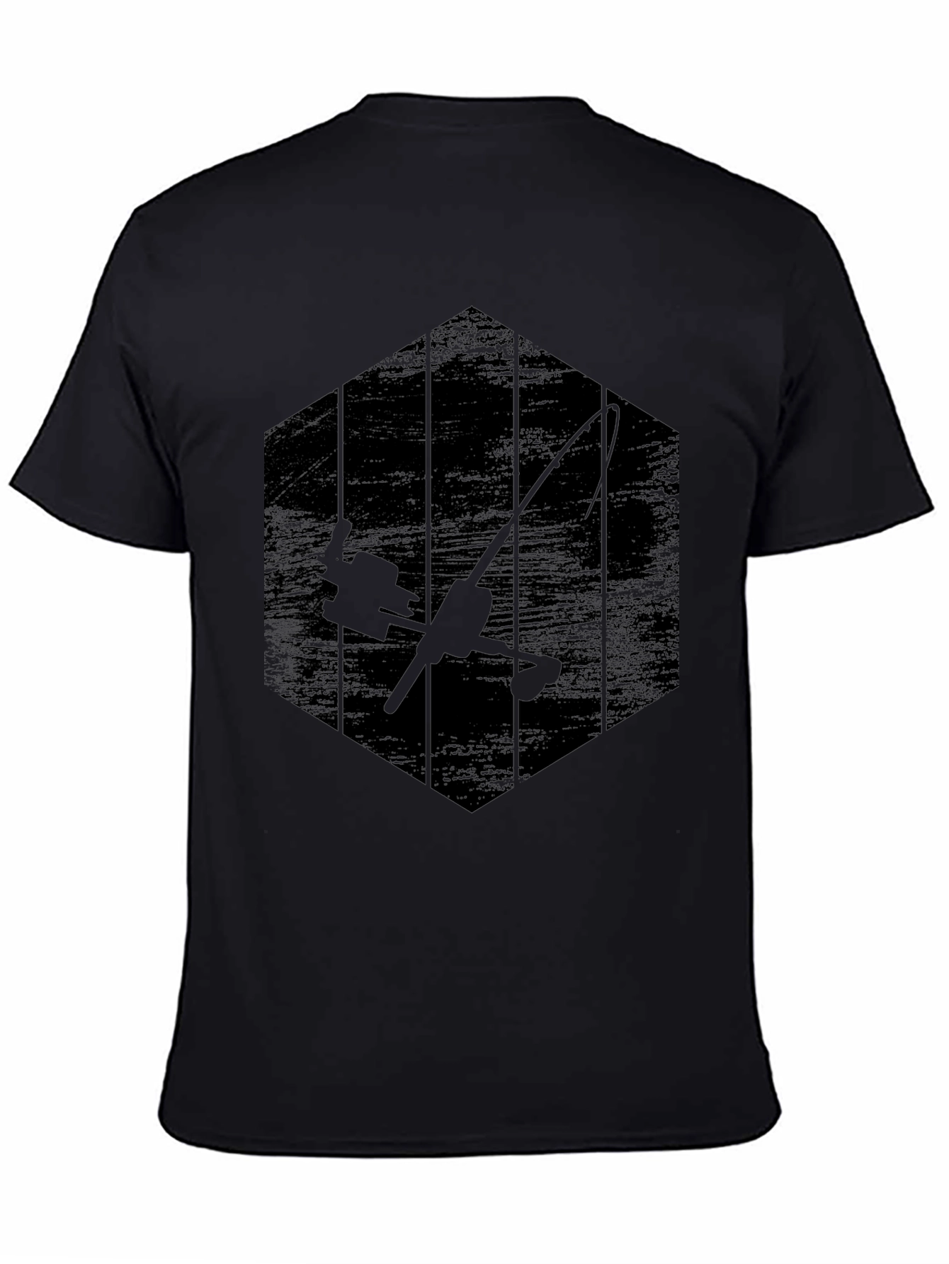 Fishing Rod Graphic Tee - Anglers Hexagon T-Shirt