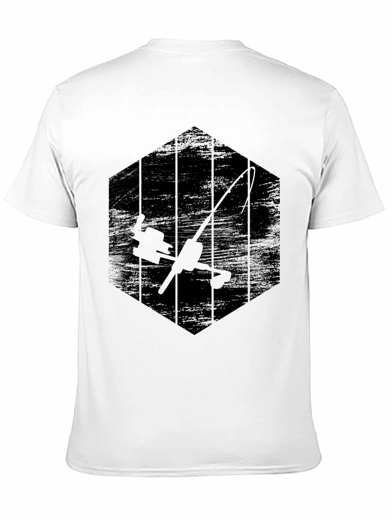 Fishing Rod Graphic Tee - Anglers Hexagon T-Shirt